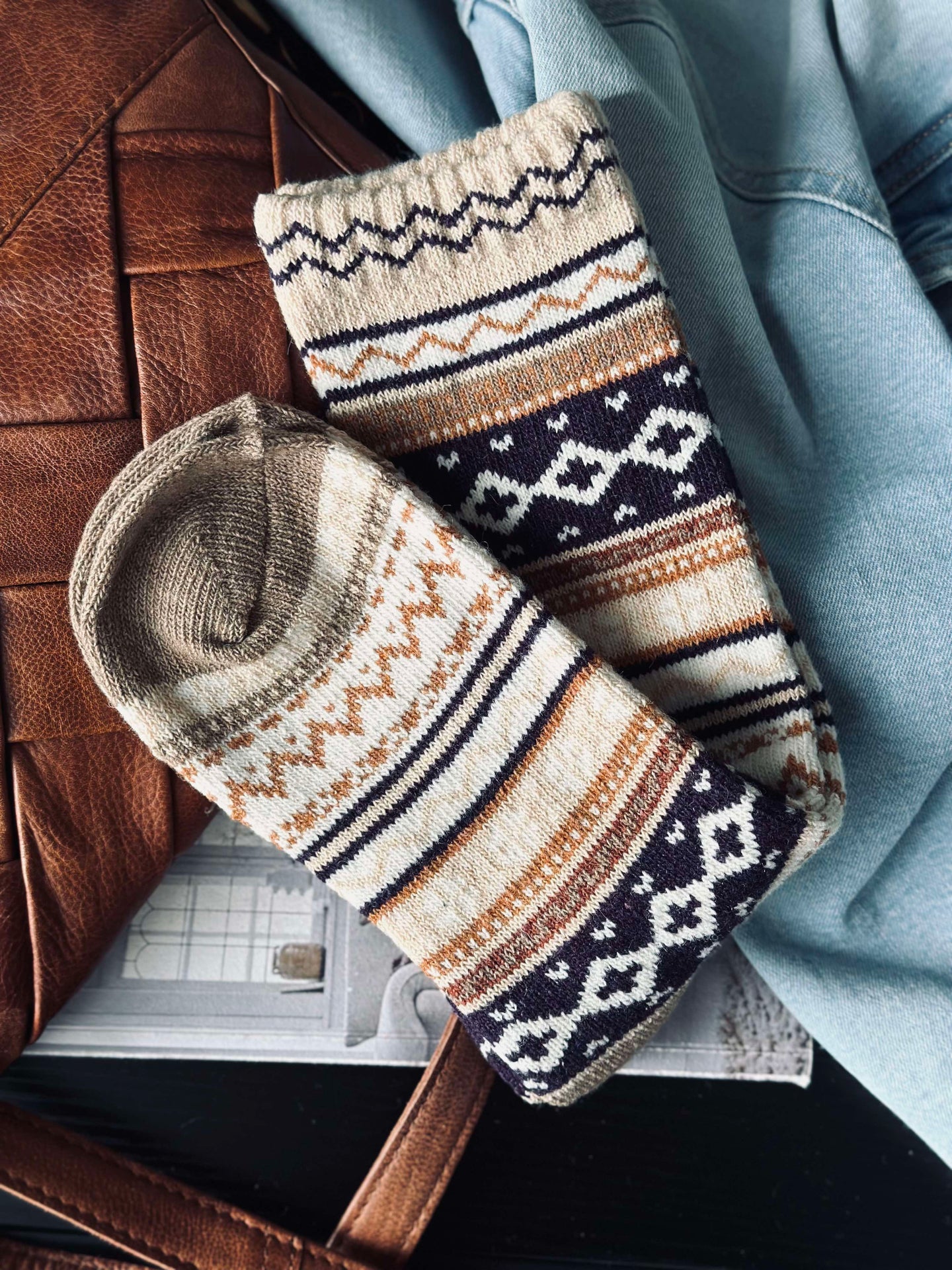 Strumpor i fina färger - Beige mix