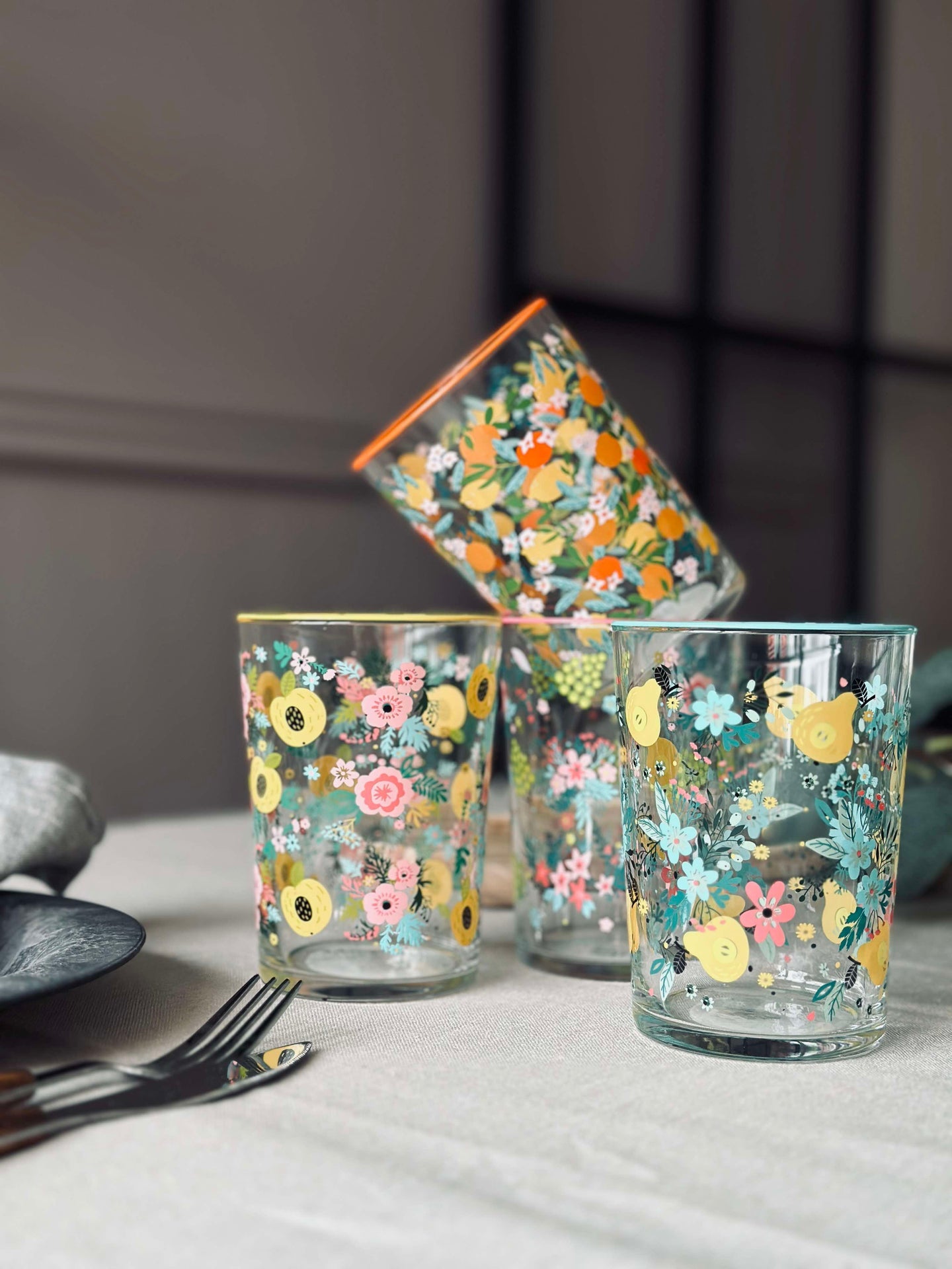 Dricksglas FLORA - Set med 4 glas