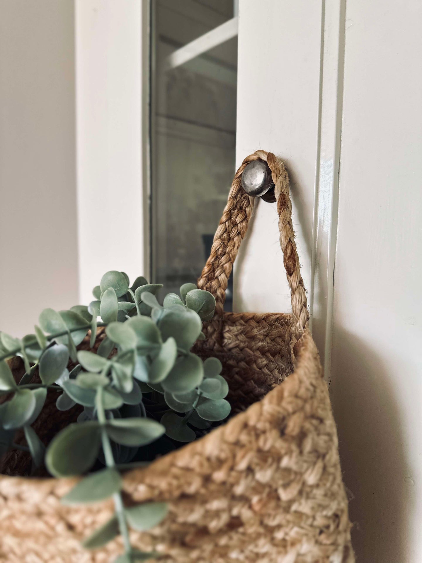 Hängkorg med handtag - Jute medium