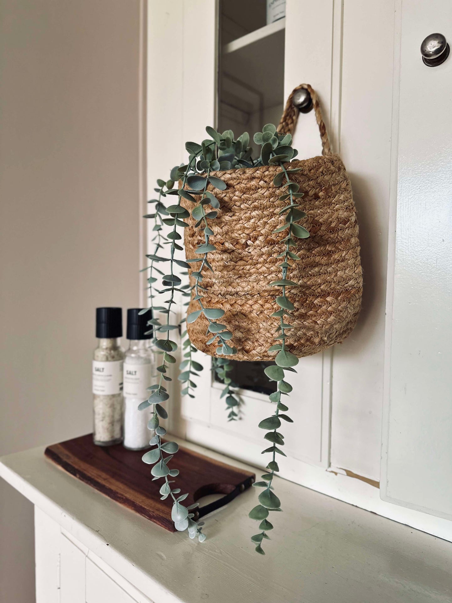 Hängkorg med handtag - Jute medium