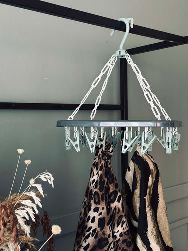 Hängare med klämmor - Grön