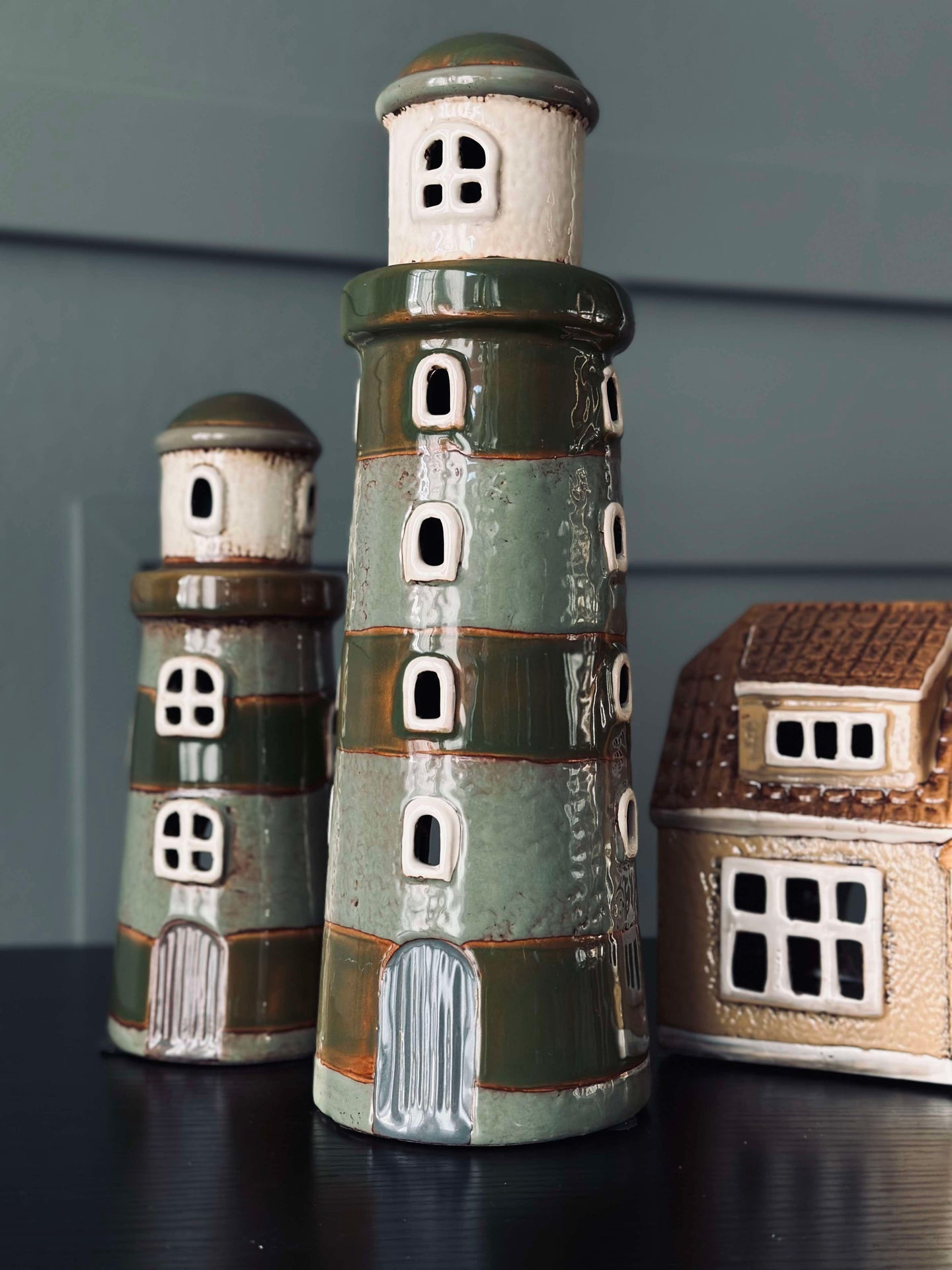 Fyrtorn Keramik - Grön Stor