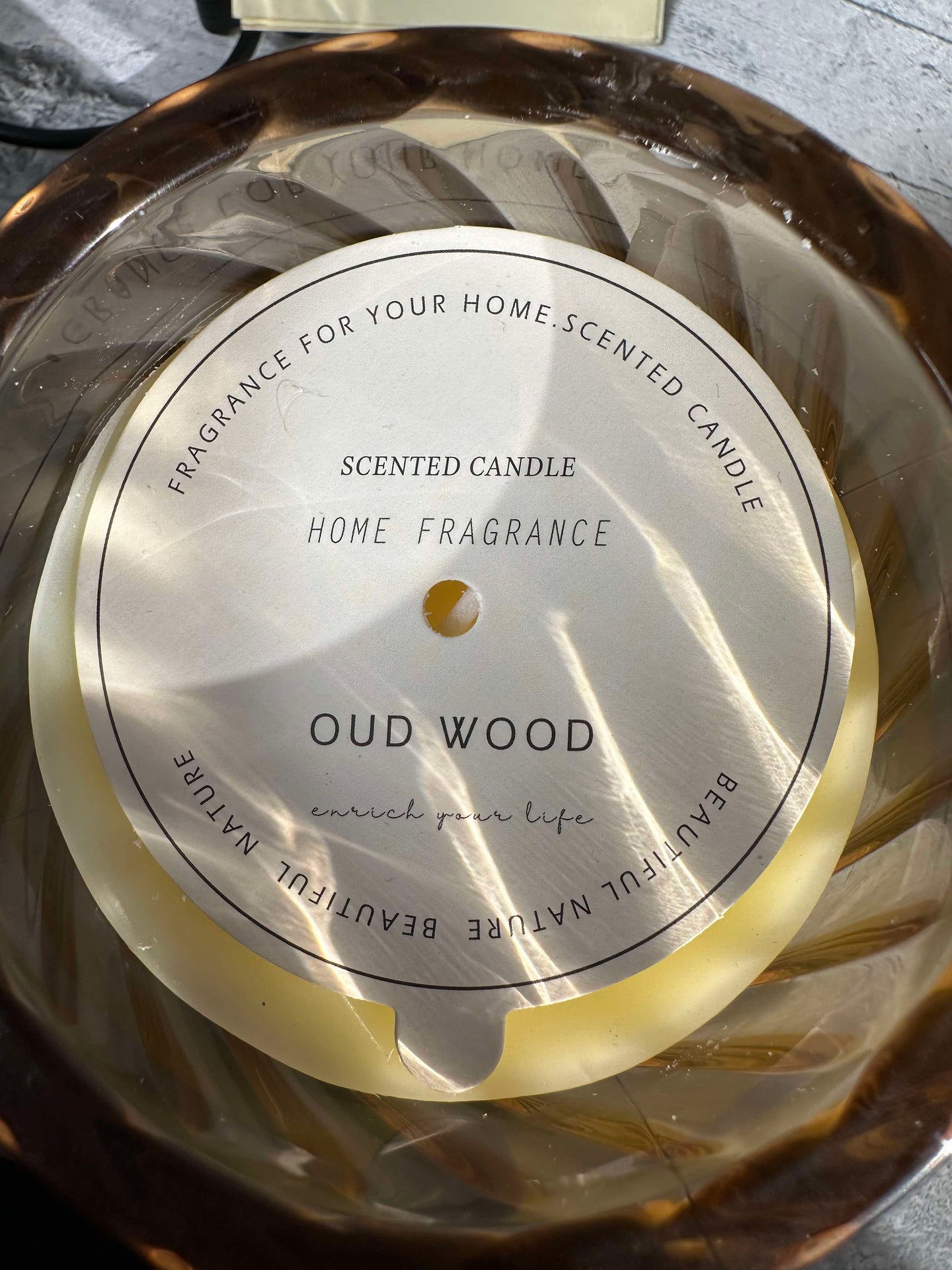 Doftljus i glas - OUD WOOD