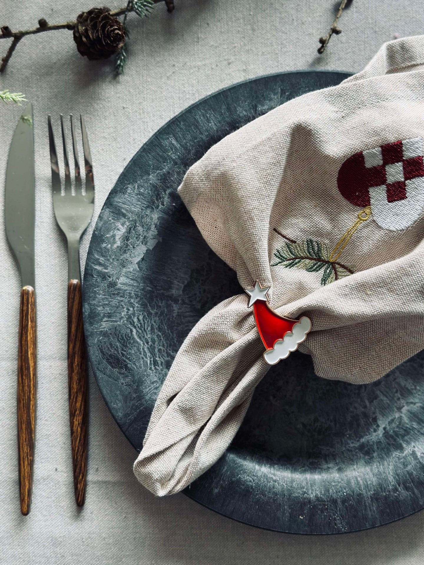 Servettringar med Tomteluva - Paket med 4 st