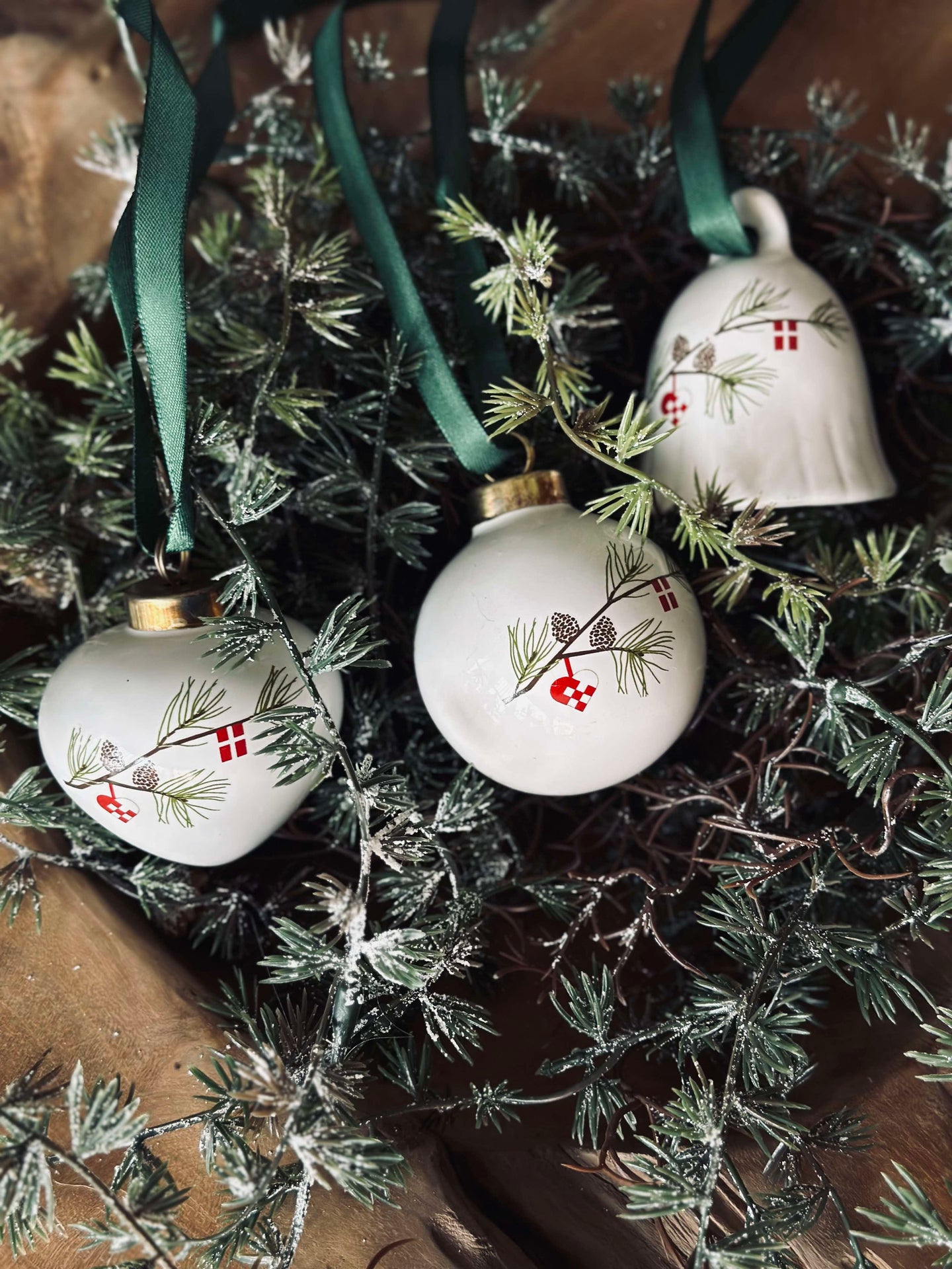 Set med 3 juldekorationer