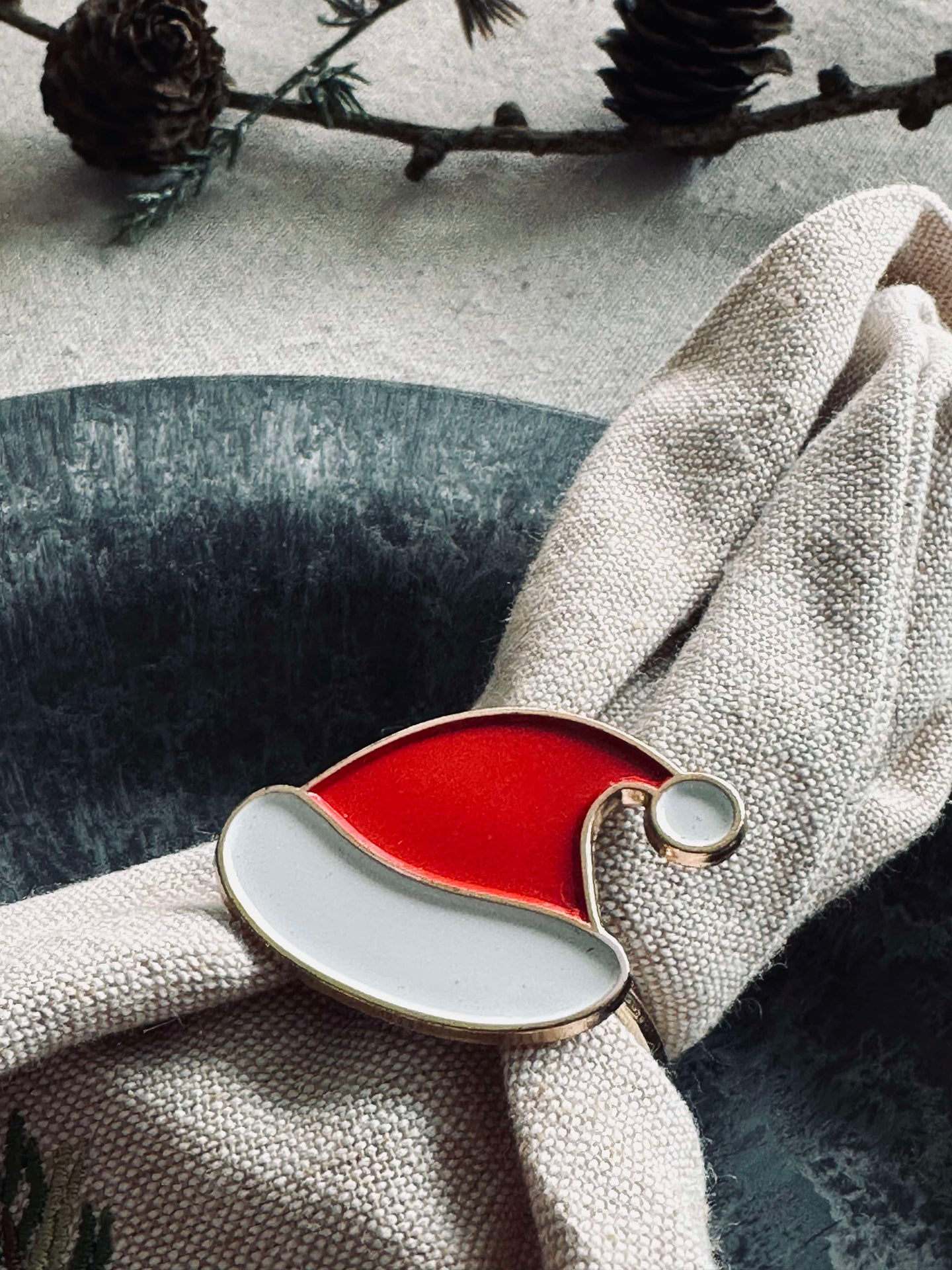 Servettringar med Tomteluva - Paket med 4 st