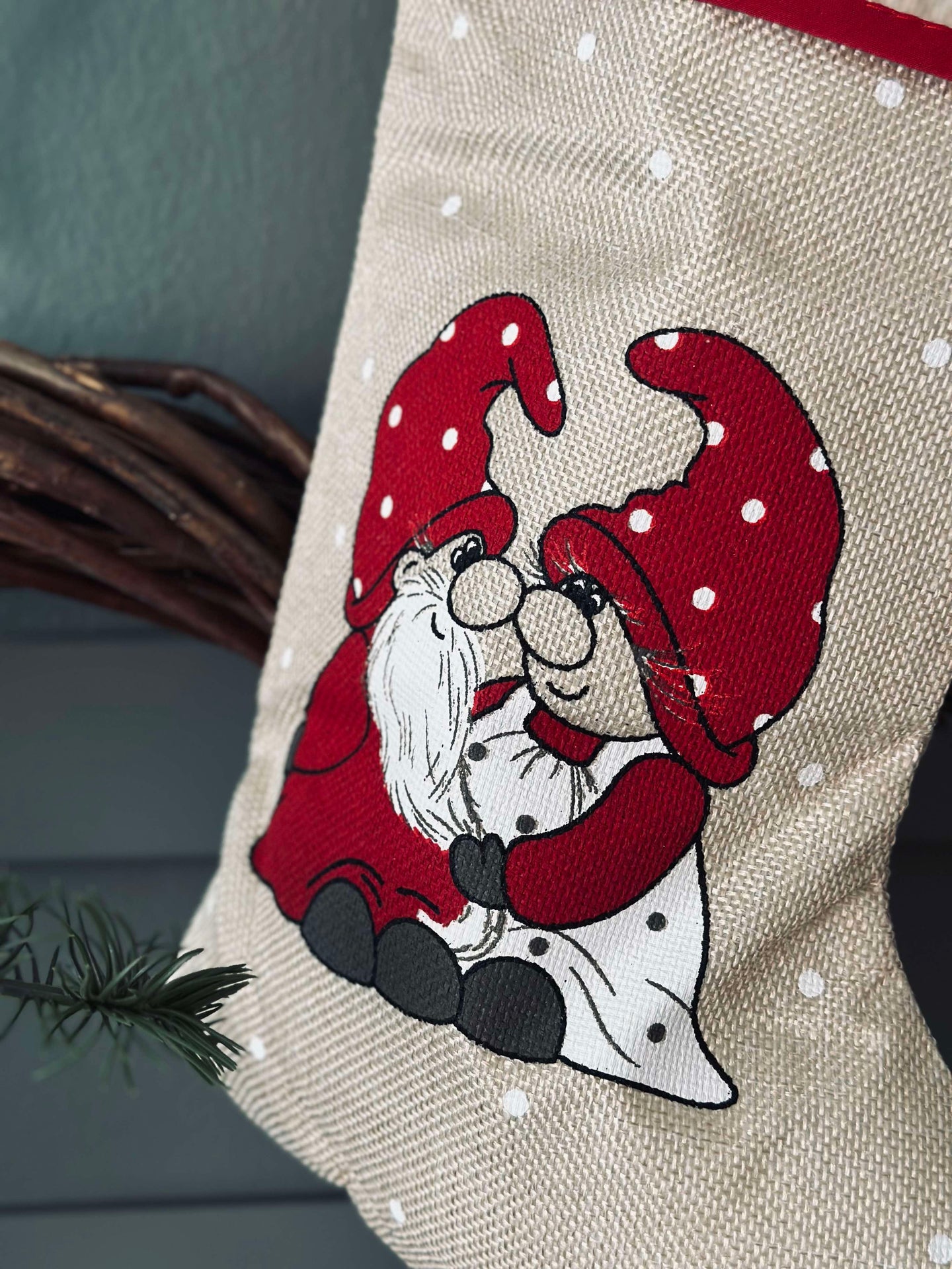 Julsocka med tomtar
