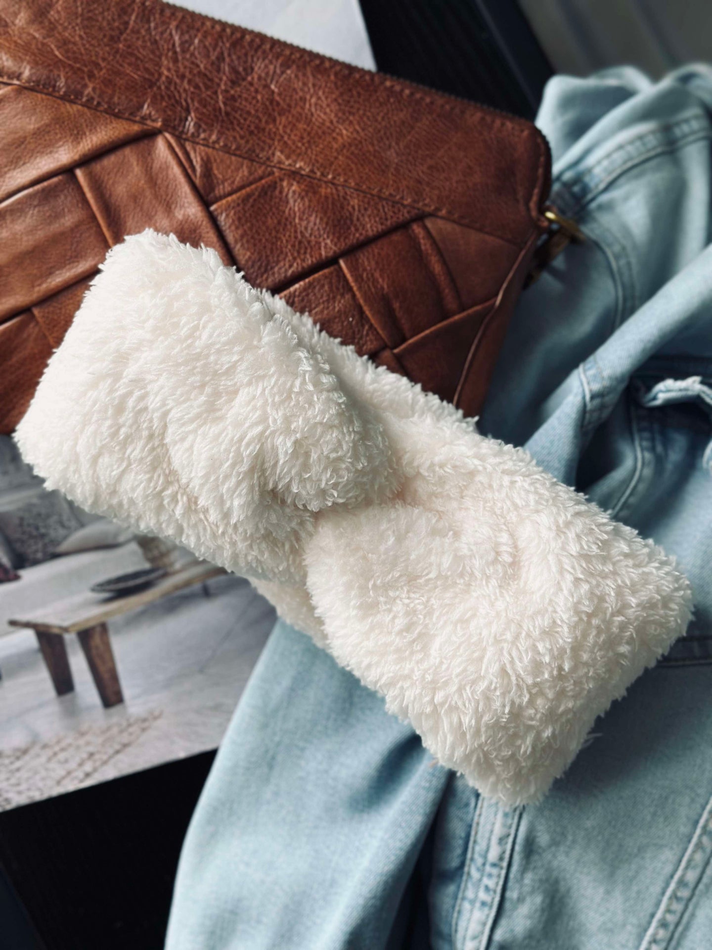 Pandebånd Fleece - White