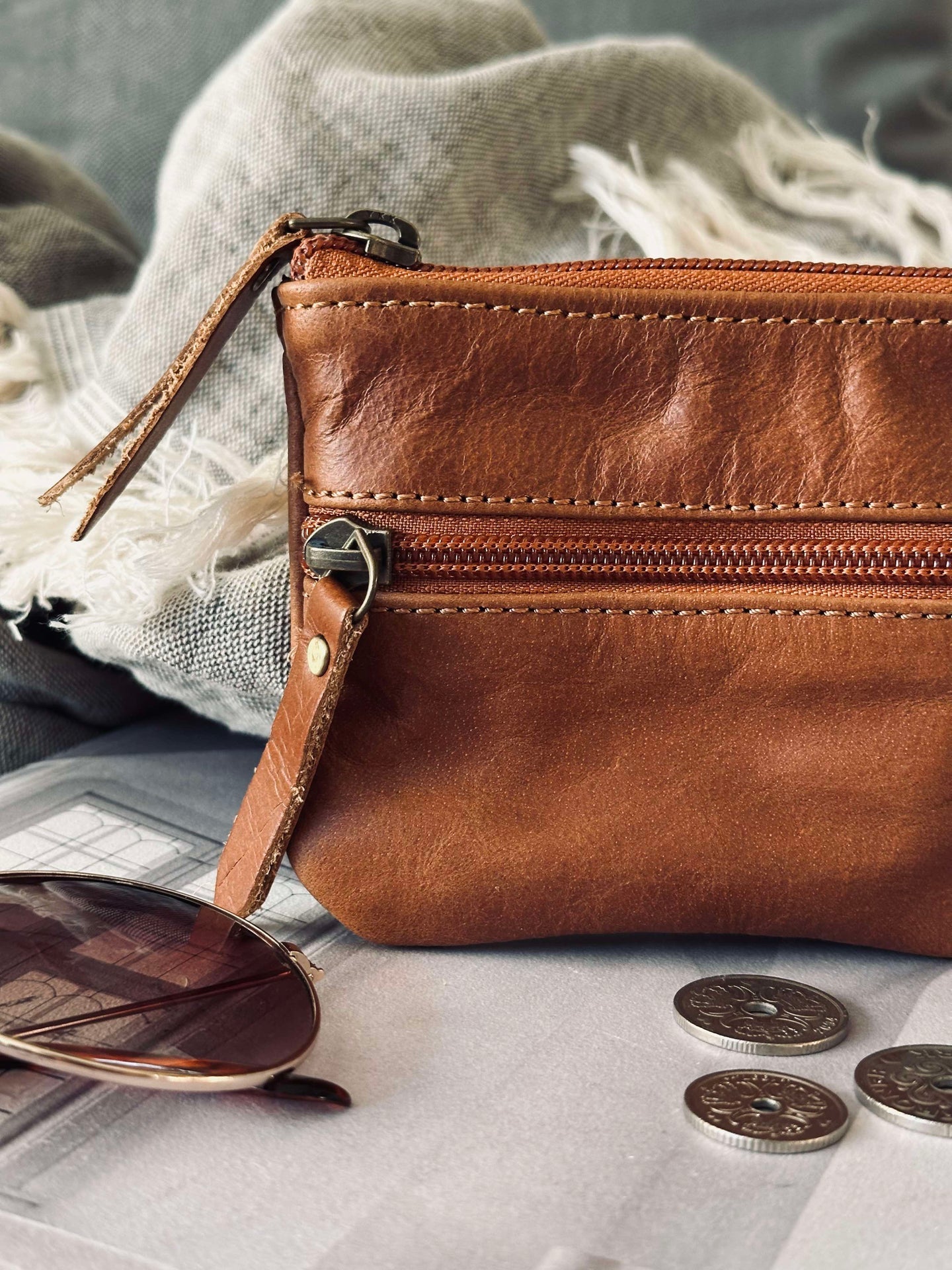 Plånbok i Cognac Buffelläder