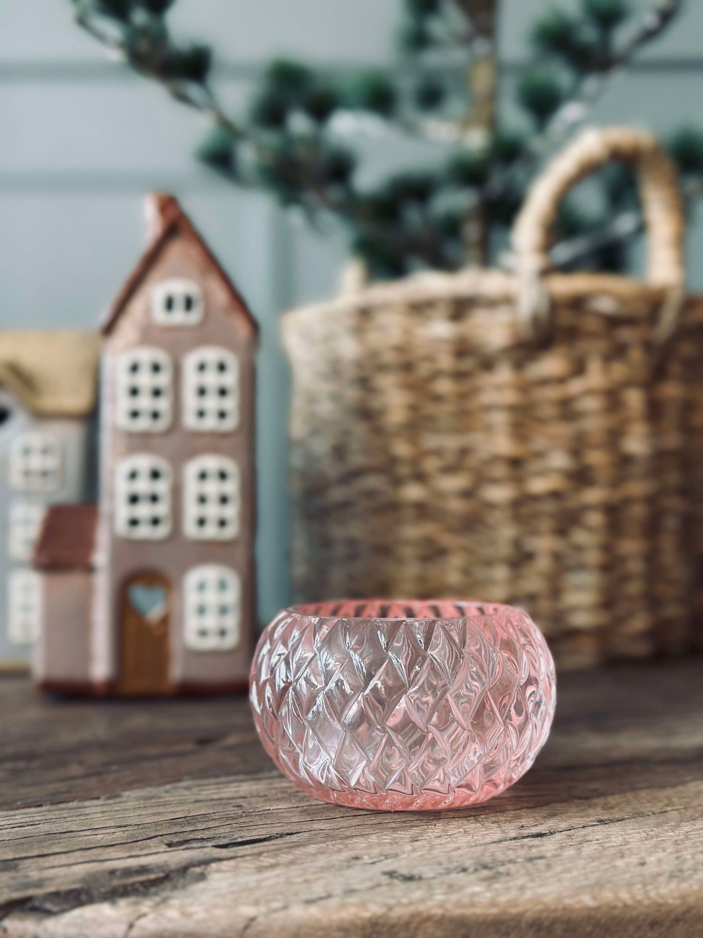 Ljusstake för värmeljus Diamond - Light Pink
