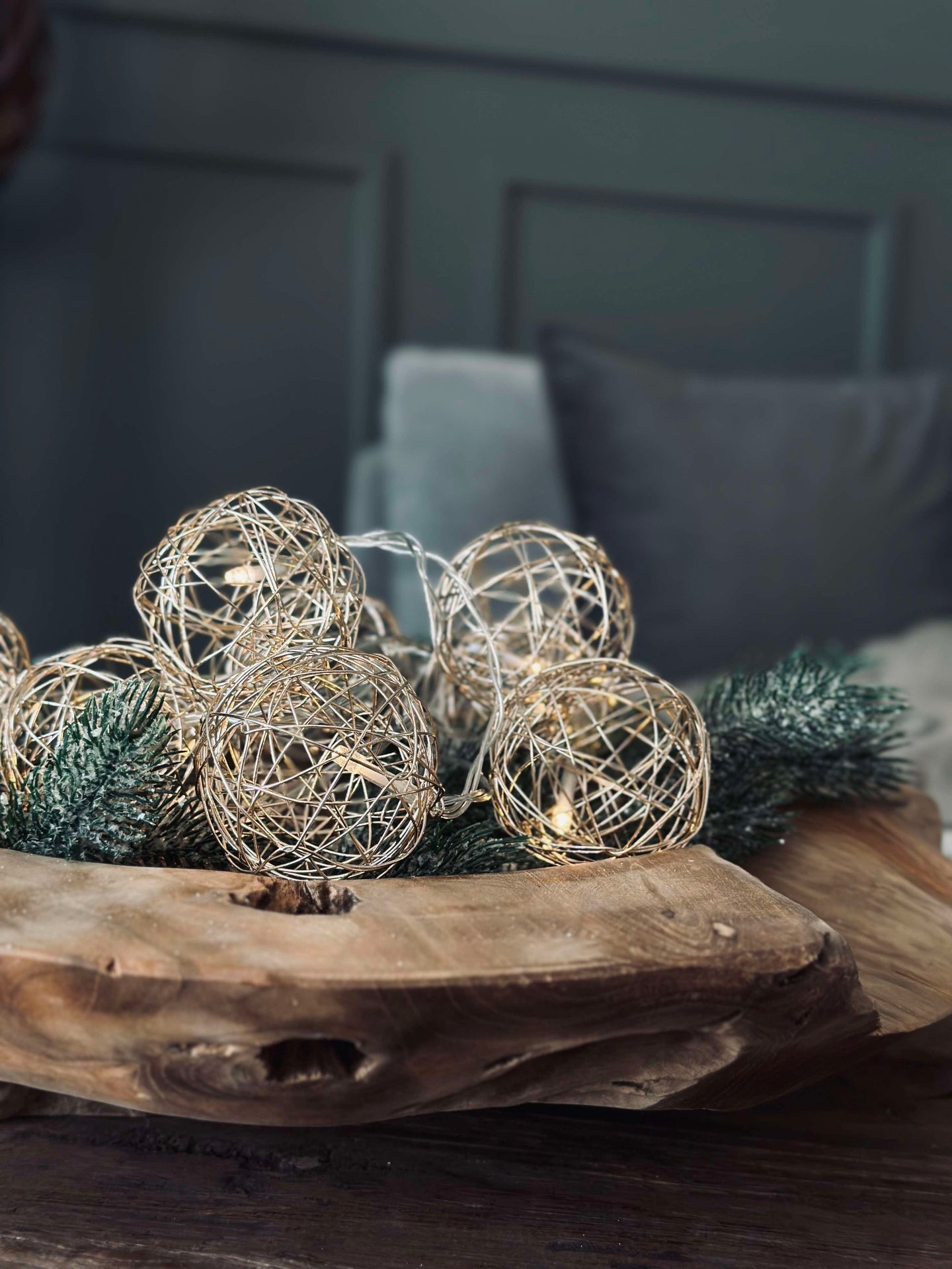 Ljusslinga Guld - 10 LED-kulor