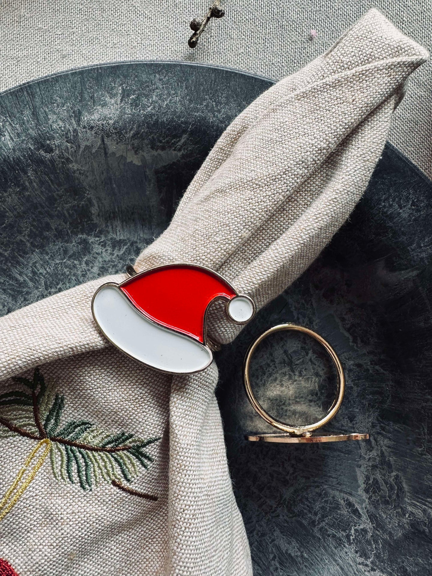 Servettringar med Tomteluva - Paket med 4 st