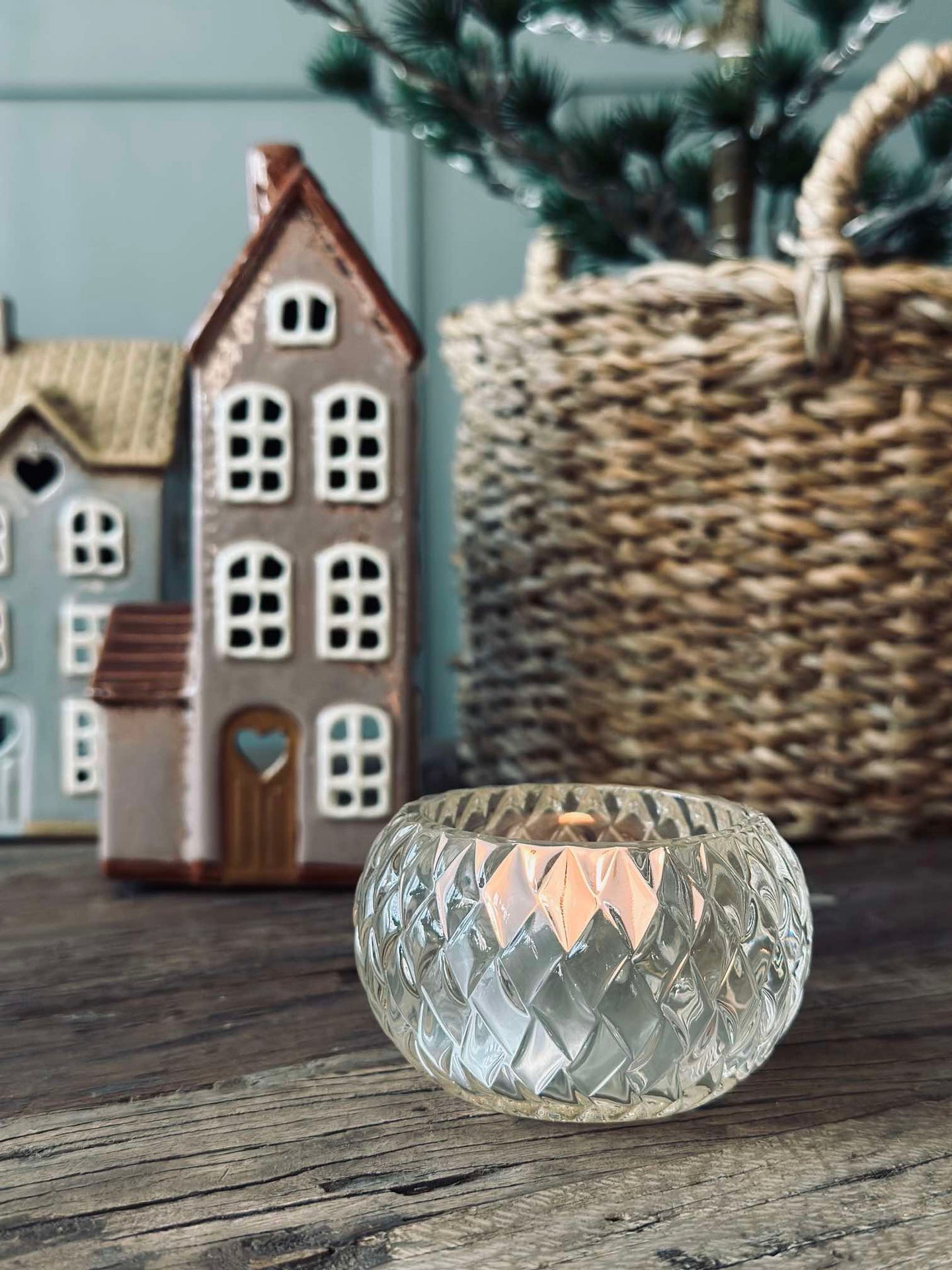 Ljusstake för värmeljus Diamond - White
