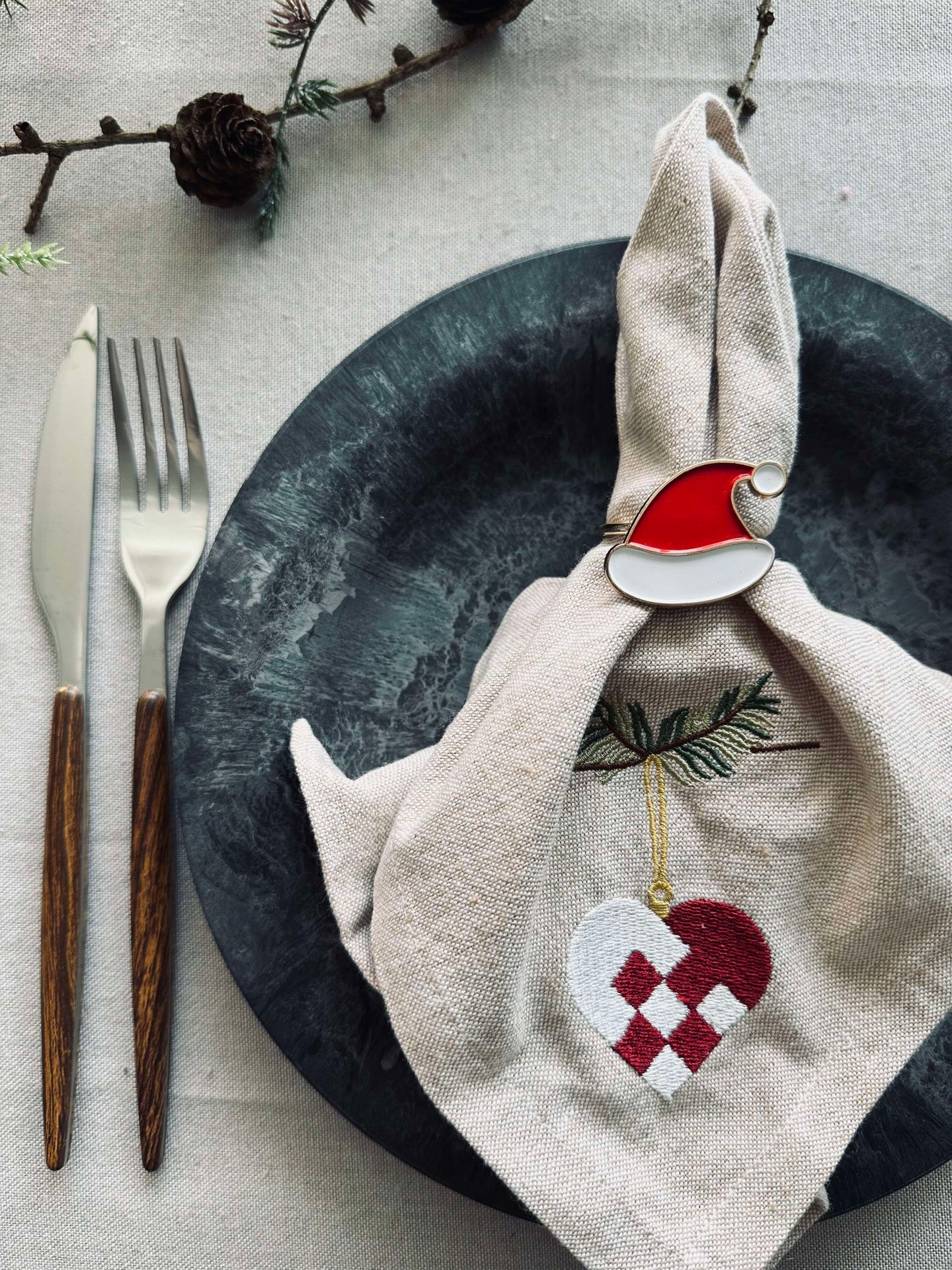 Servettringar med Tomteluva - Paket med 4 st