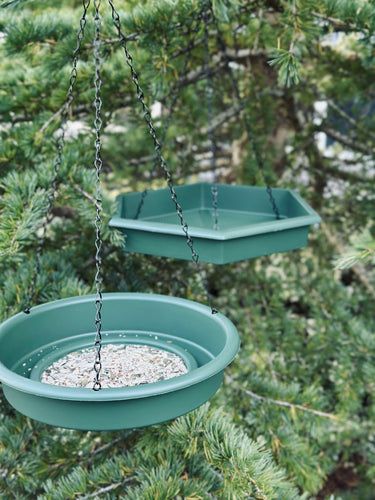 Set med fågelbad och fågelbord