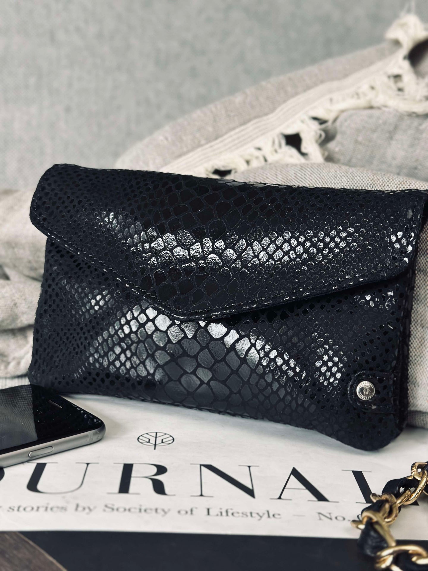 Plånbok Aura Black Croco