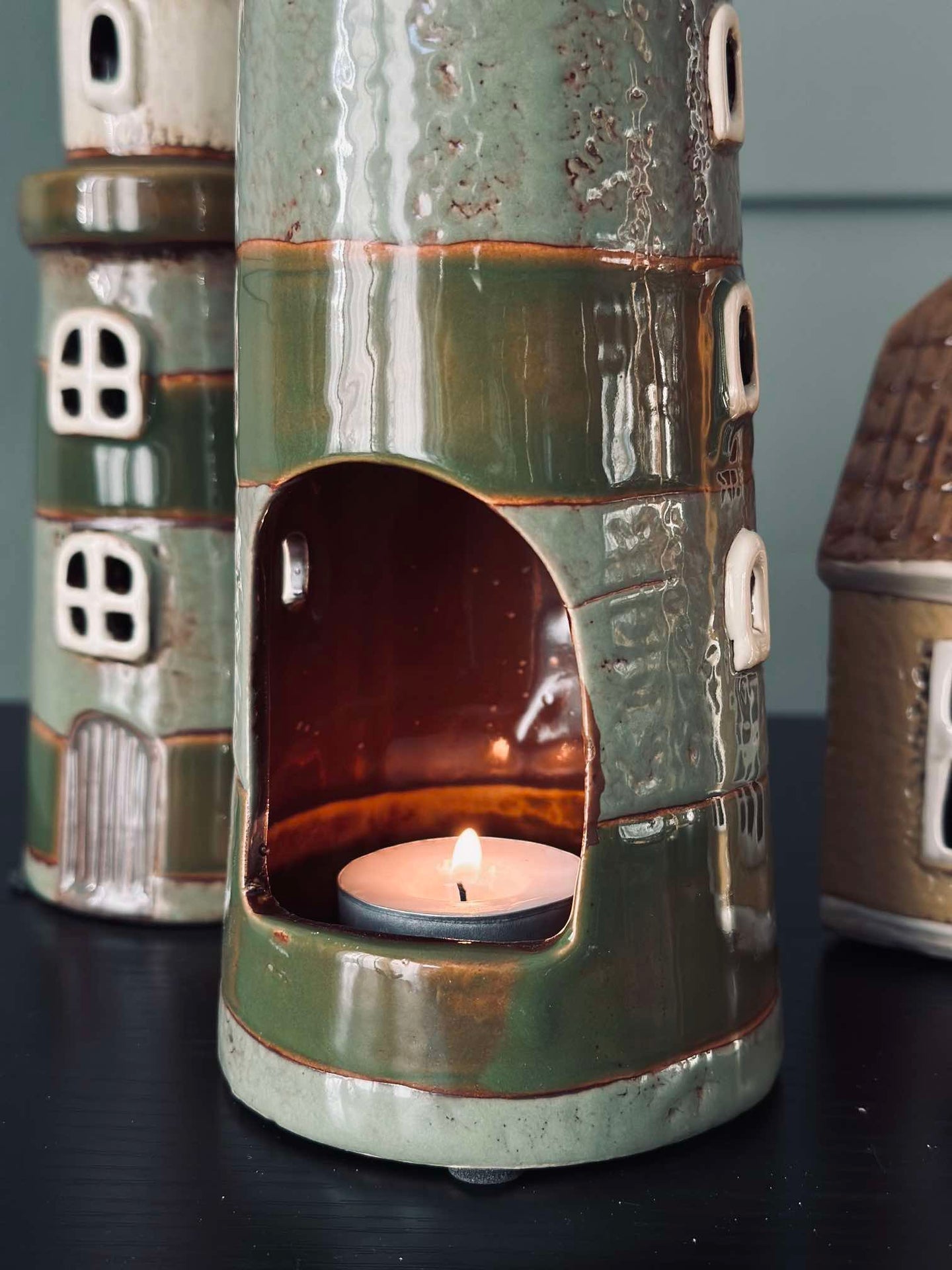 Fyrtorn Keramik - Grön Stor