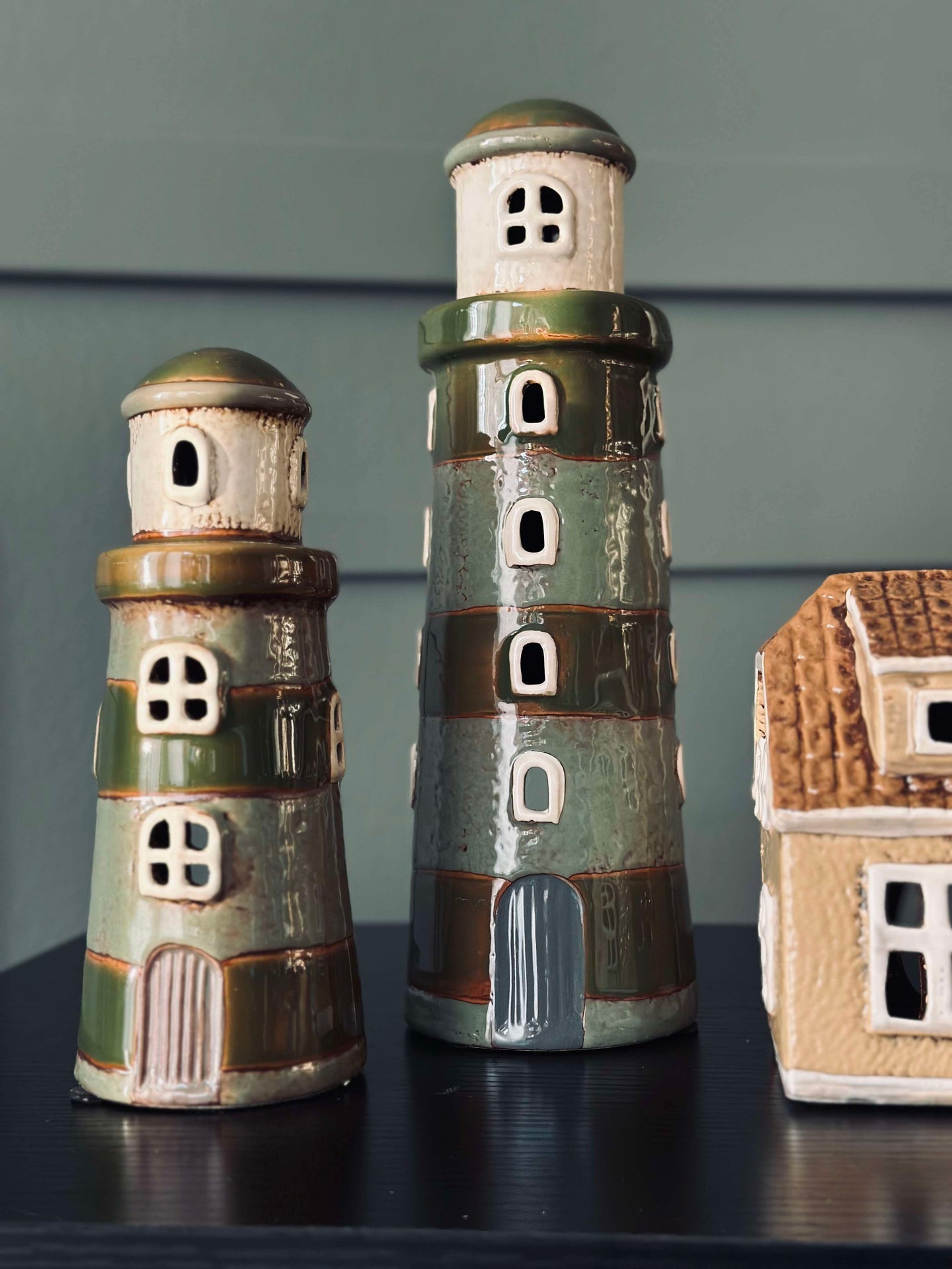 Fyrtorn Keramik - Grön Stor