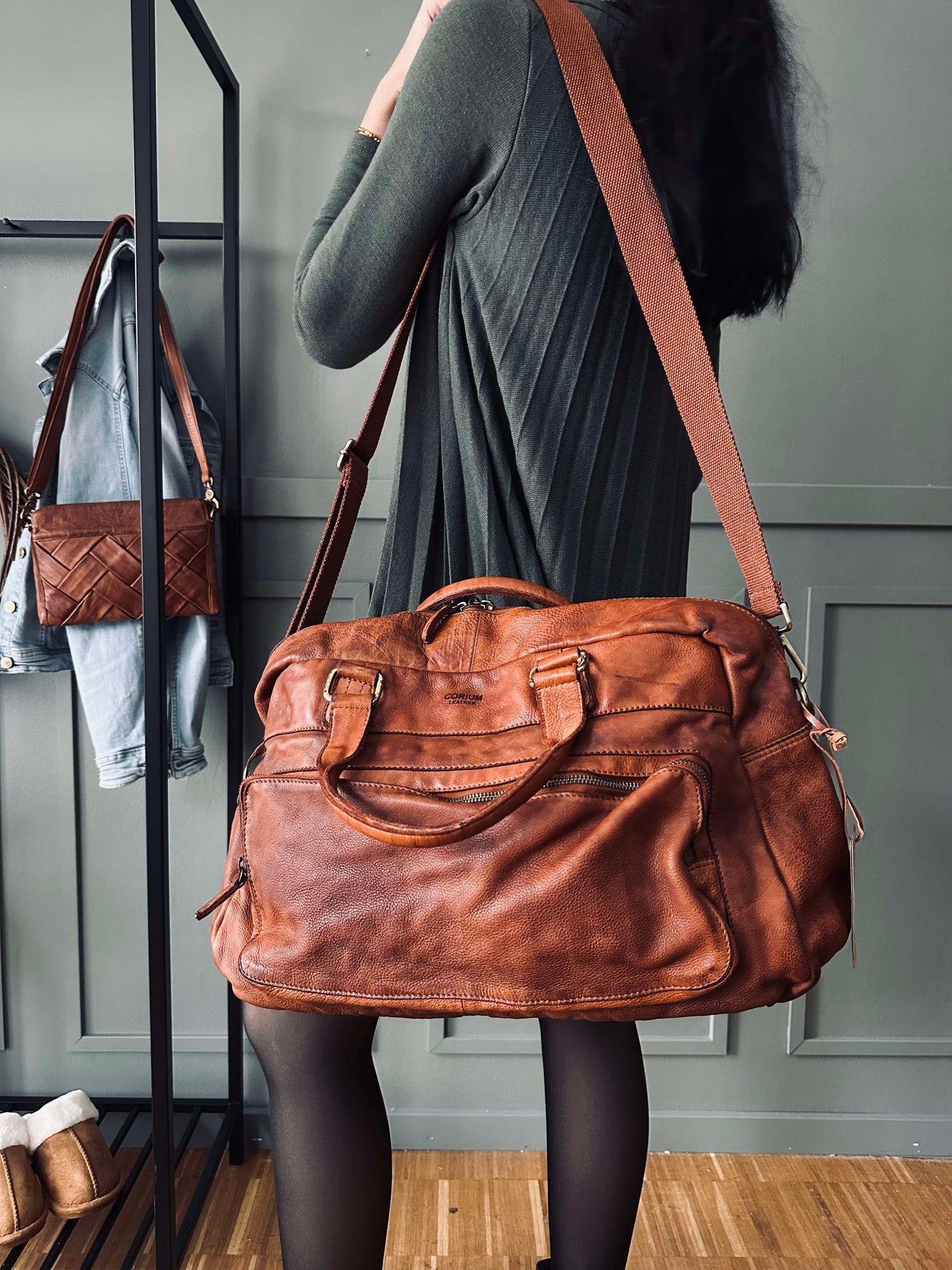 Weekendväska Raw boheme - Cognac