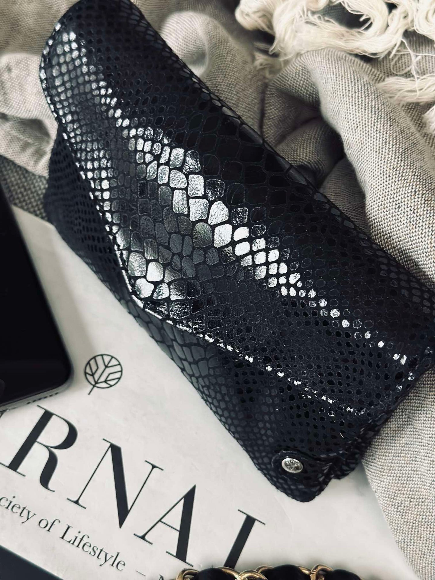 Plånbok Aura Black Croco