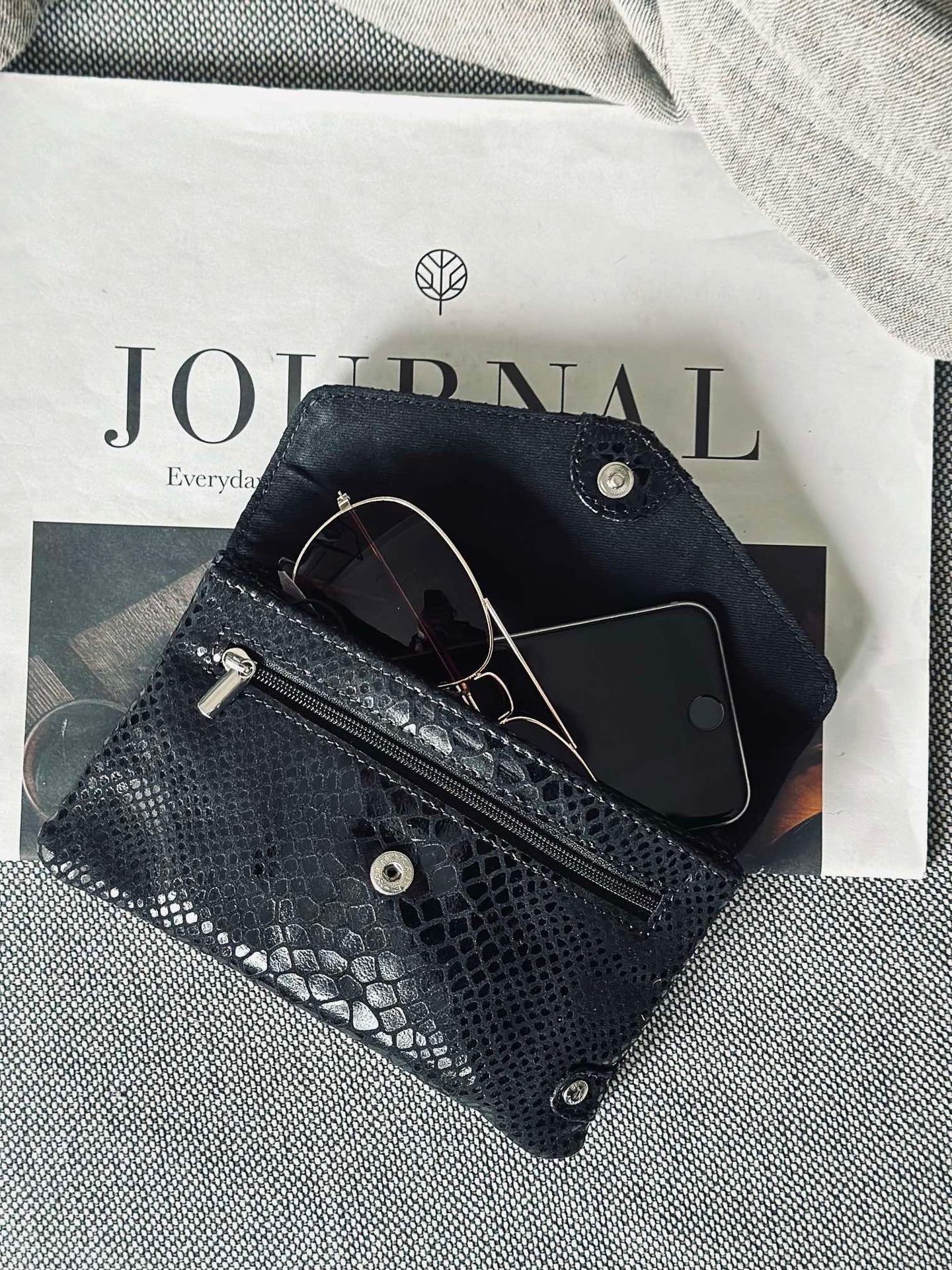 Plånbok Aura Black Croco