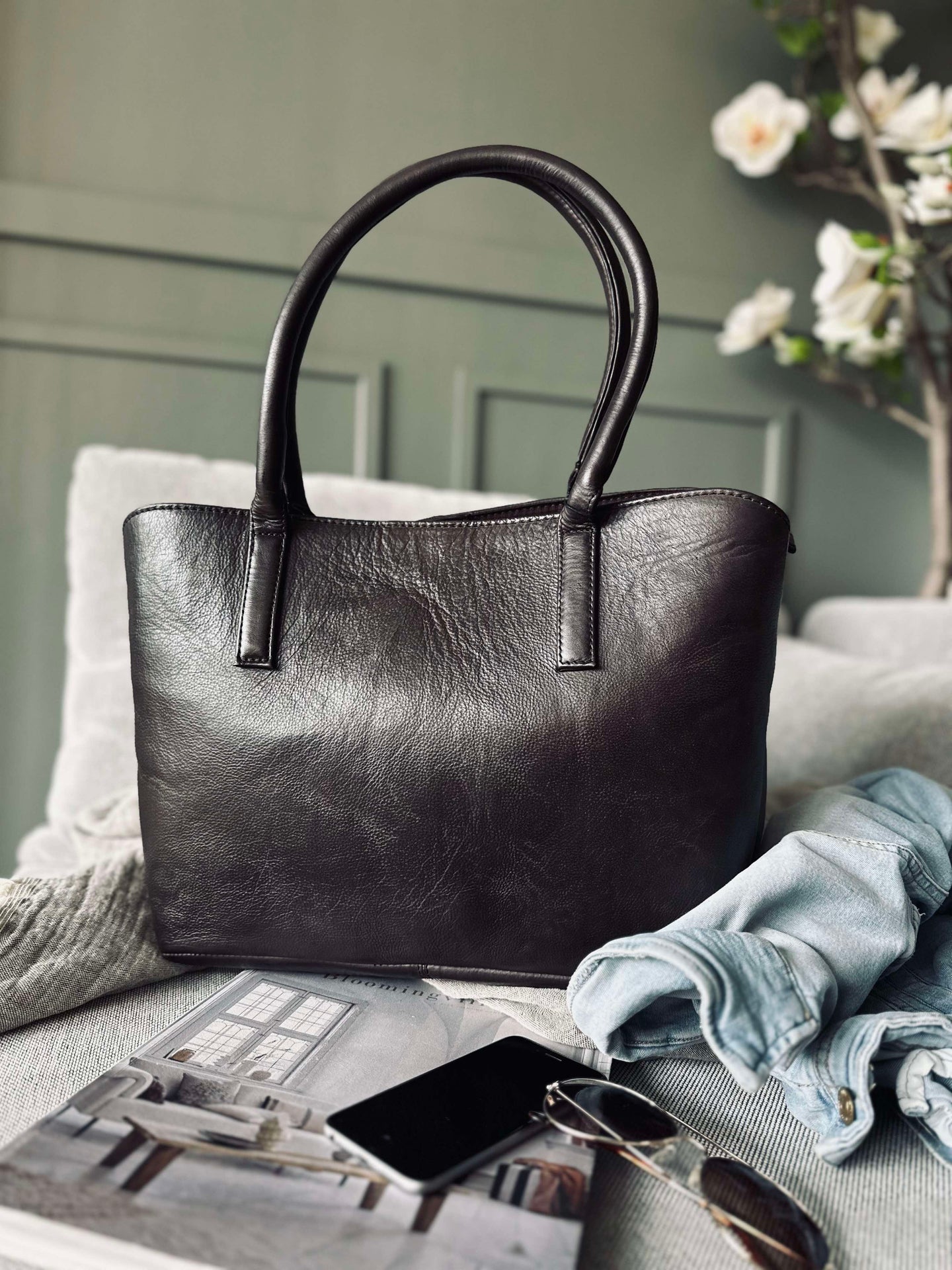 Arbetsväska / shopper Brown  – Soft leather