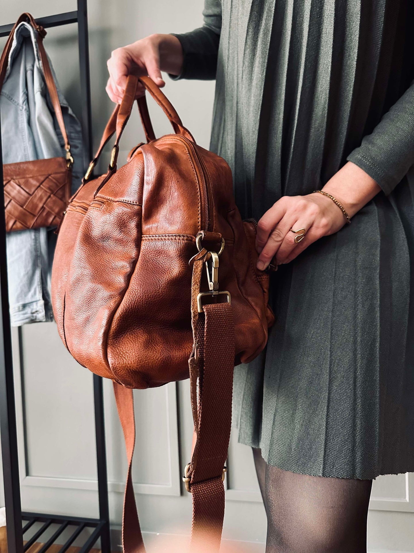 Weekendväska Raw boheme - Cognac