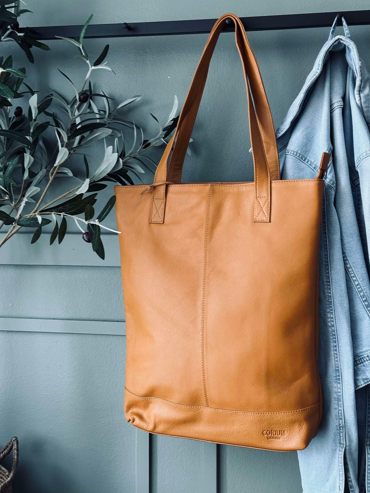 Shopper Marina i mjukt läder - Cognac