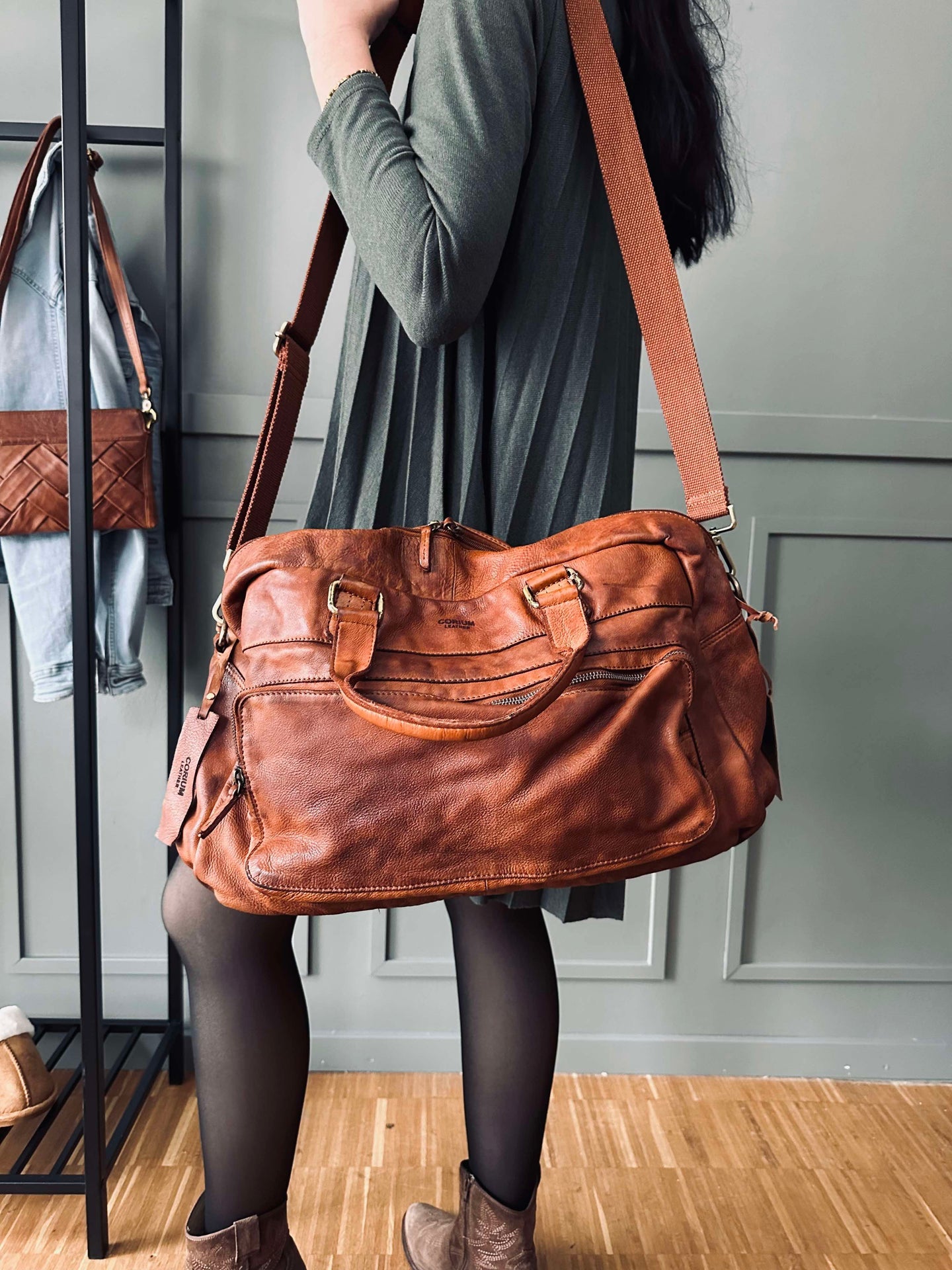 Weekendväska Raw boheme - Cognac