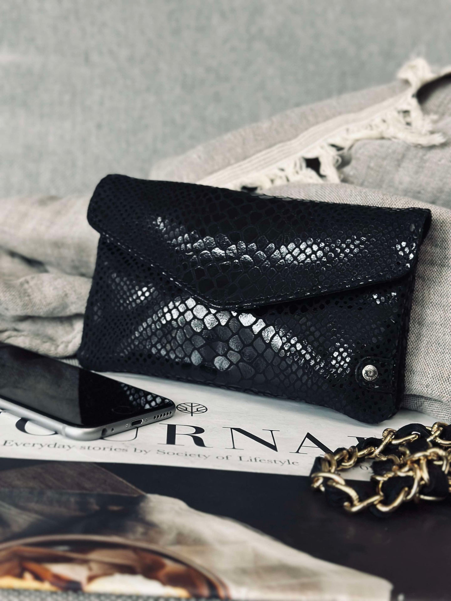 Plånbok Aura Black Croco