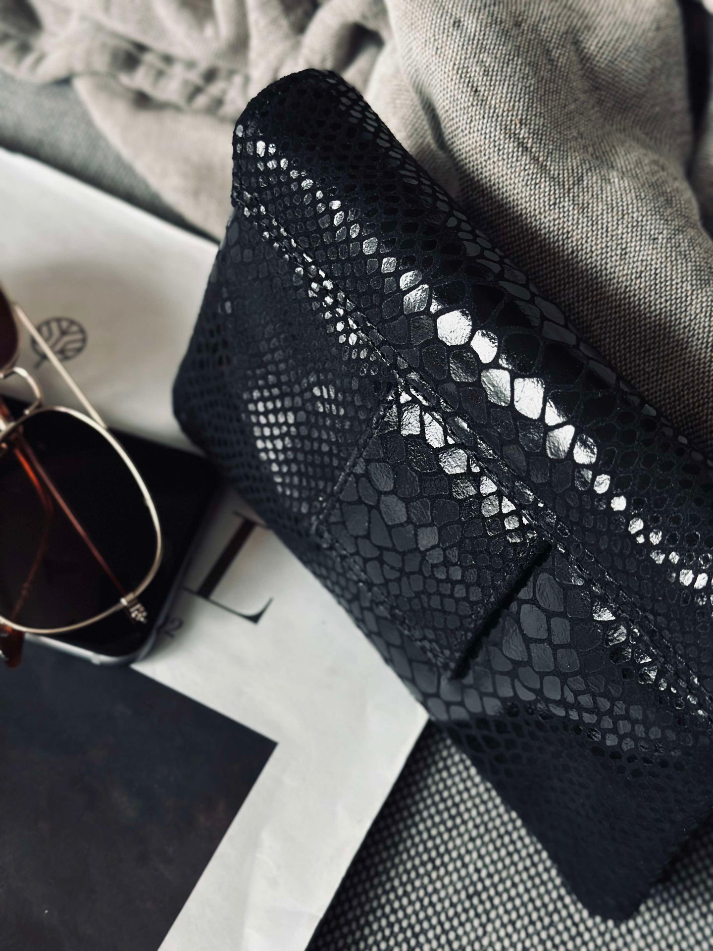Plånbok Aura Black Croco
