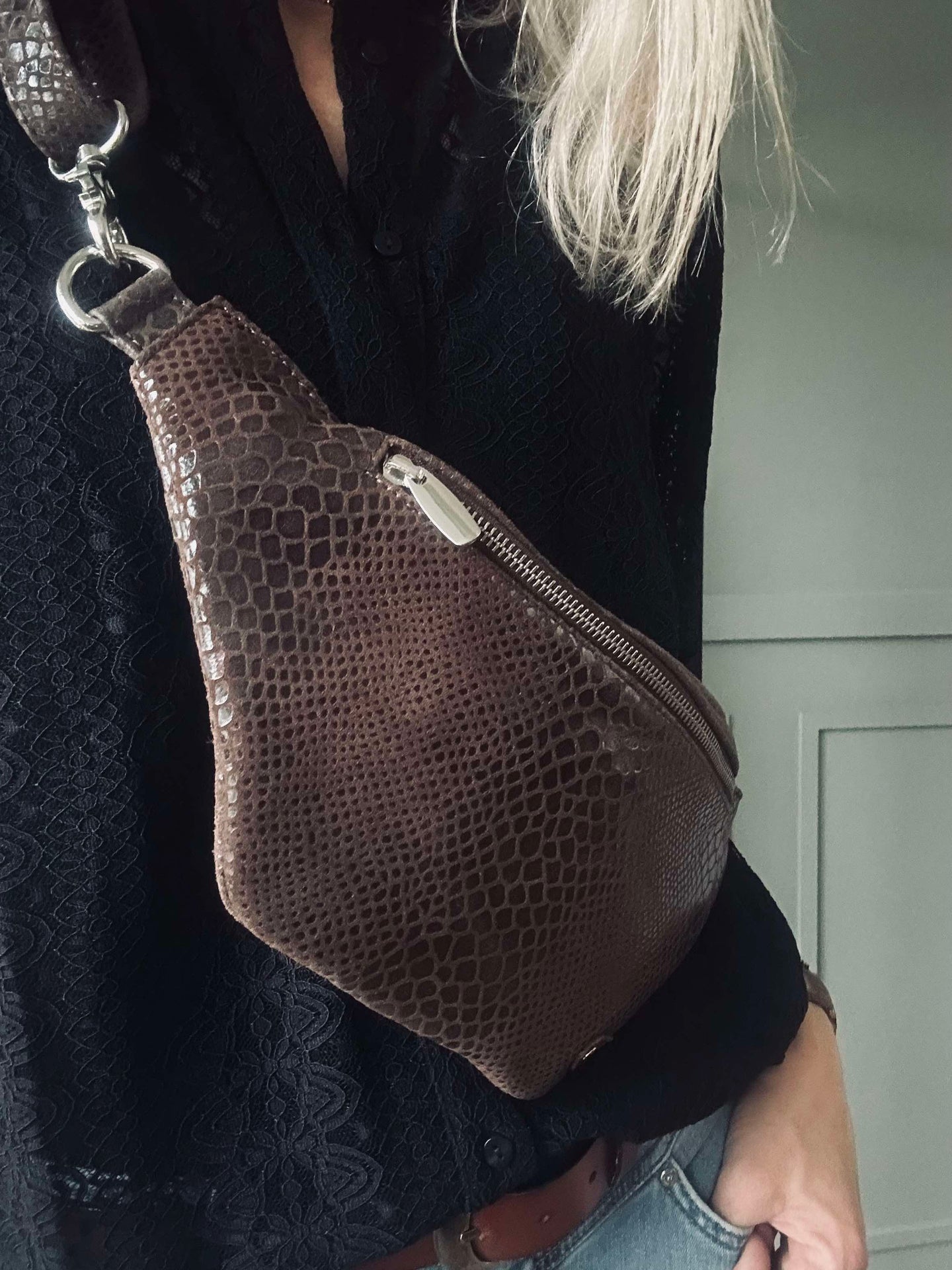 Bumbag Aura Brun Croco