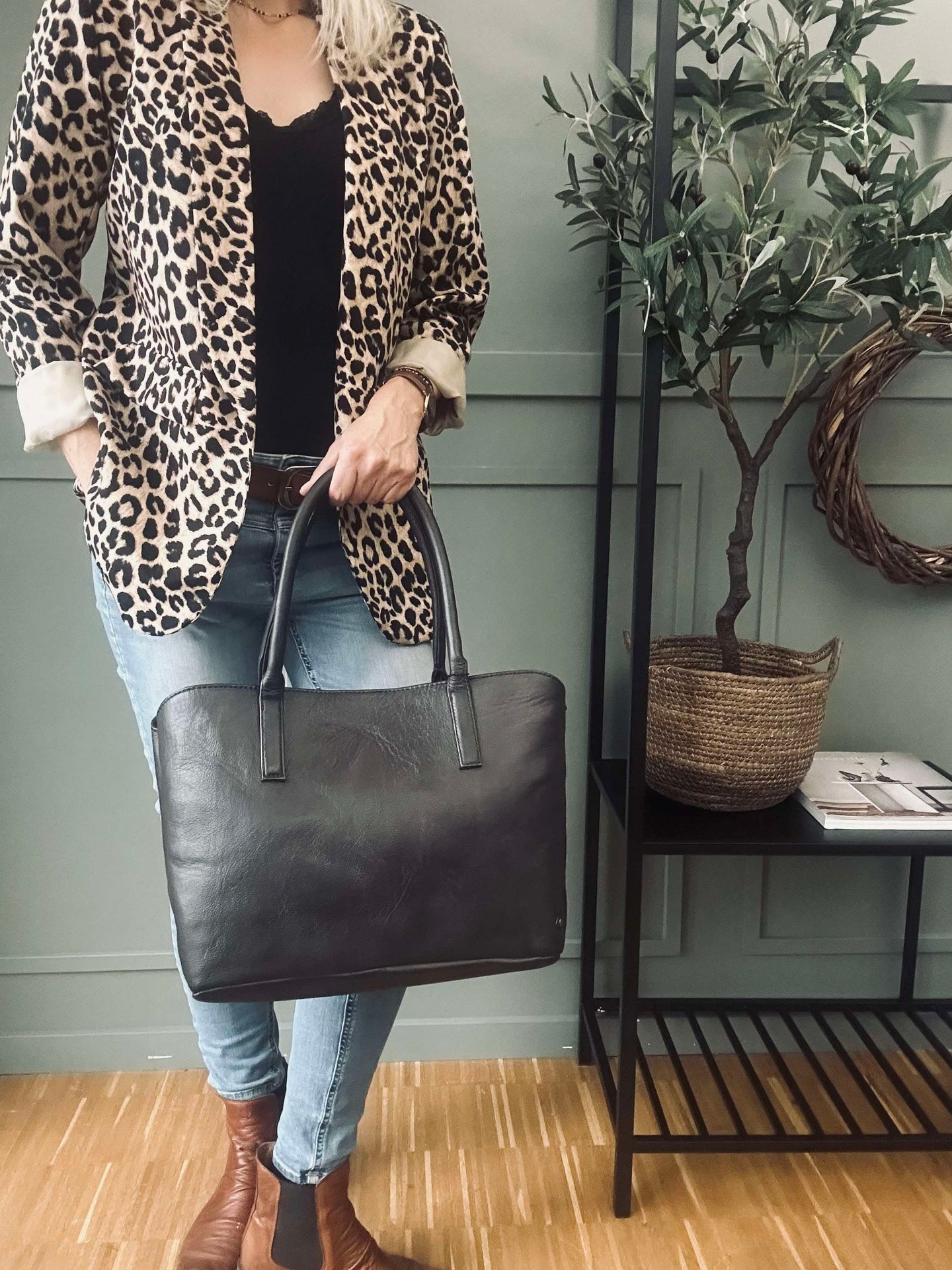 Arbetsväska / shopper Brown  – Soft leather