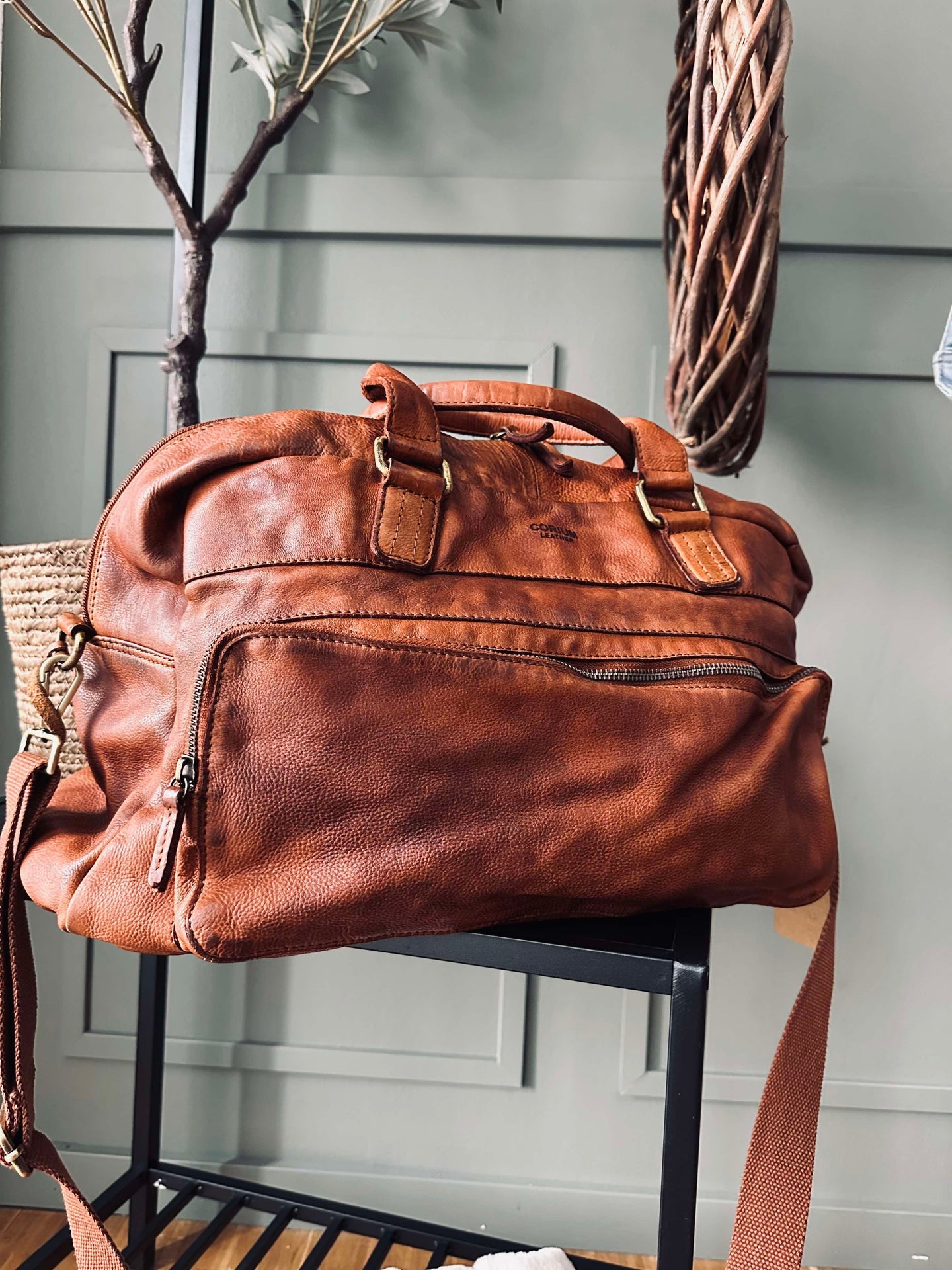 Weekendväska Raw boheme - Cognac