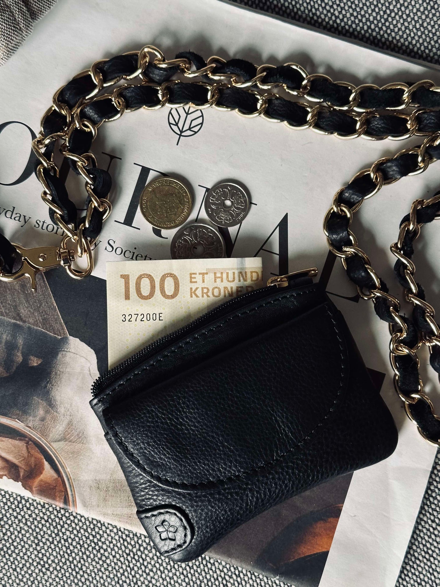 Mobil / Nyckelrem – Svart läder