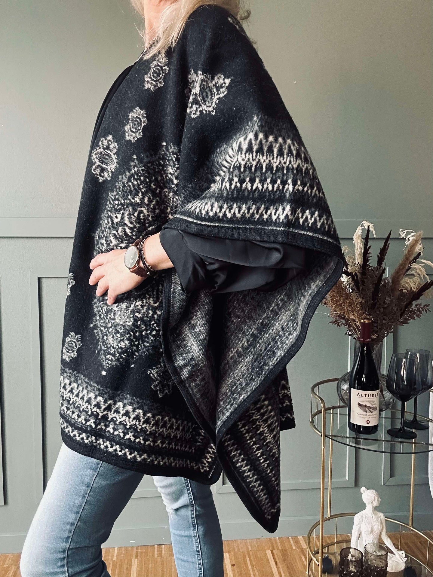 Poncho Svart bohem