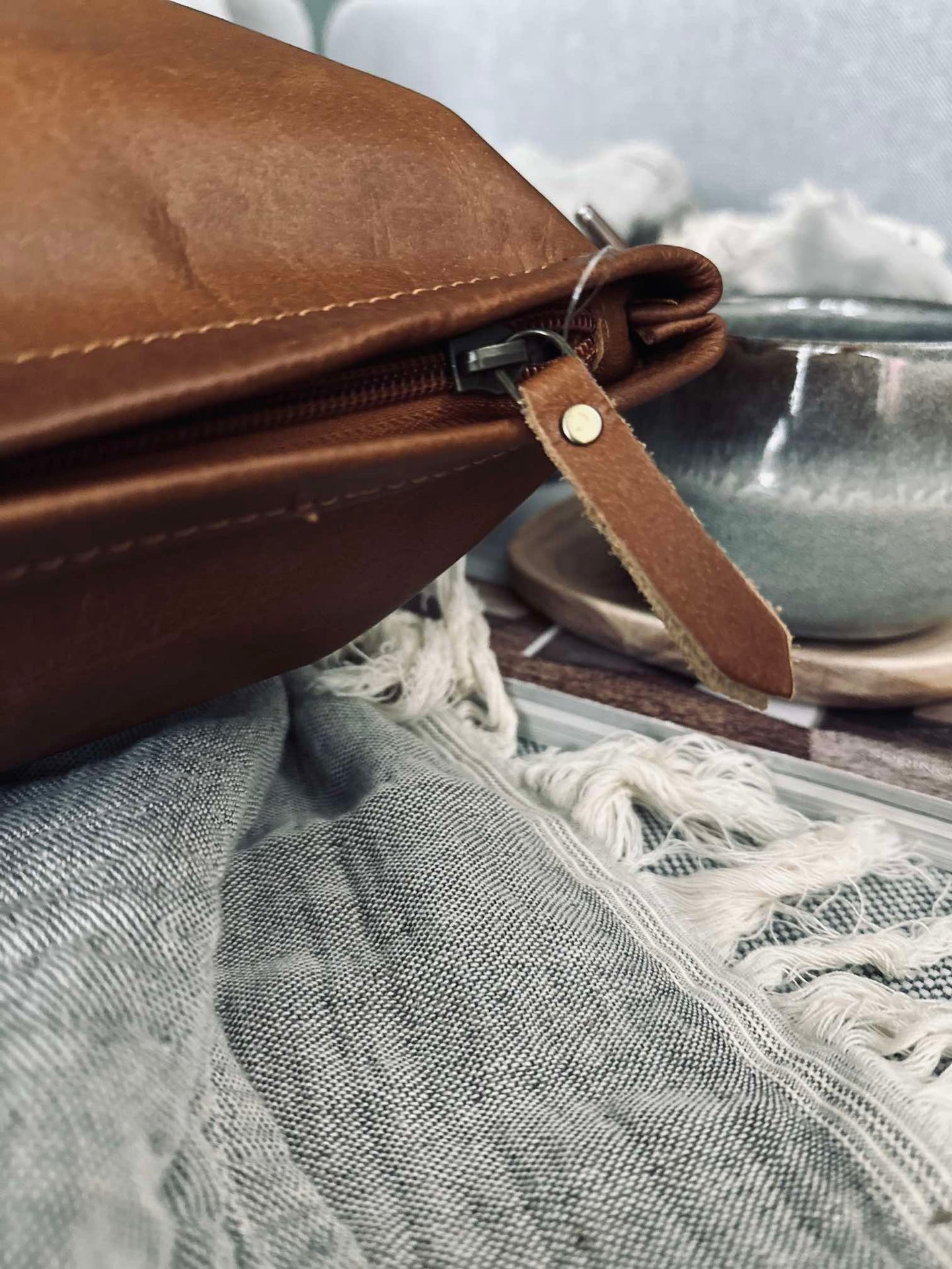 Kuddfodral Läder - Cognac 40x60
