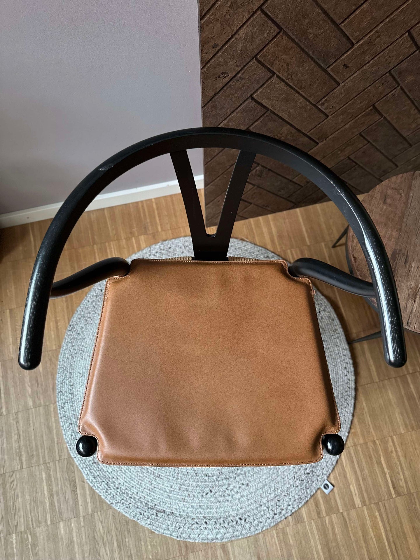 Lädersits Cognac - Passar till Y-stol