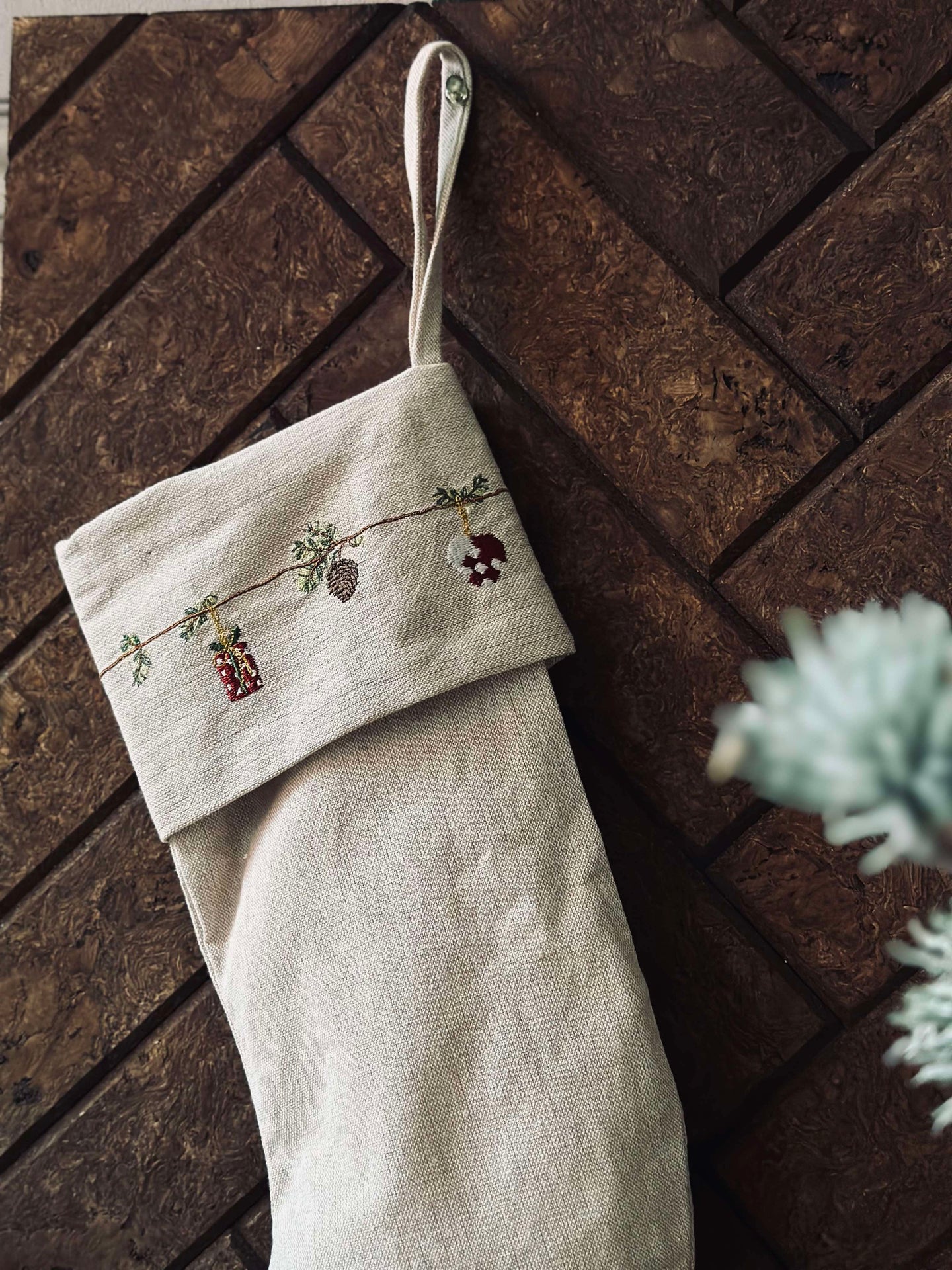 Julstrumpa med broderi