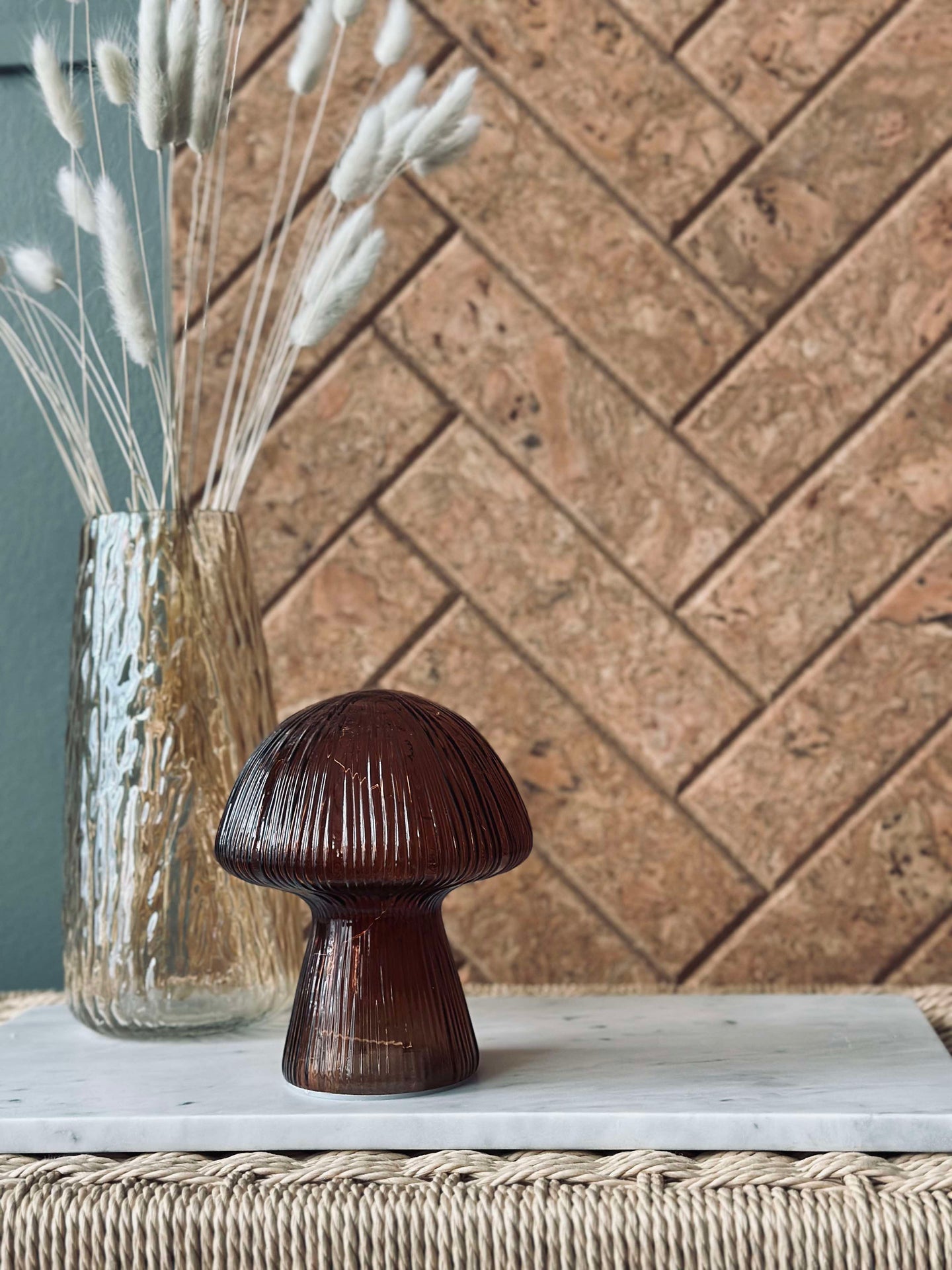 Mushroom med räfflor 15cm - Brown