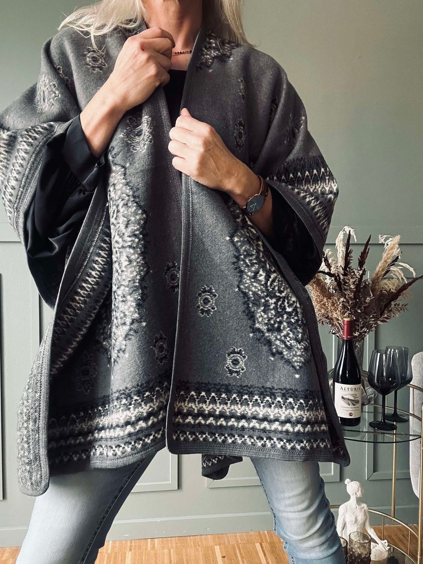 Poncho Grey boheme