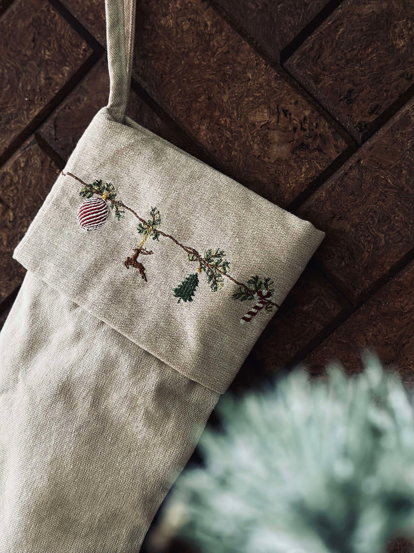 Julstrumpa med broderi