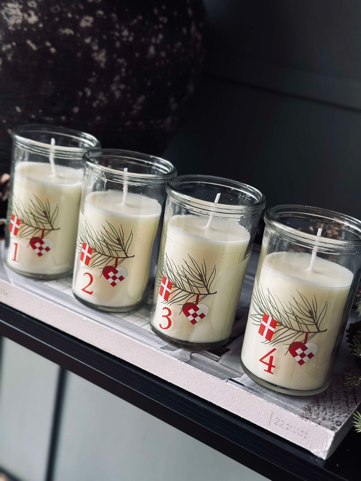 Adventsljus i Glas - Set med 4 st.