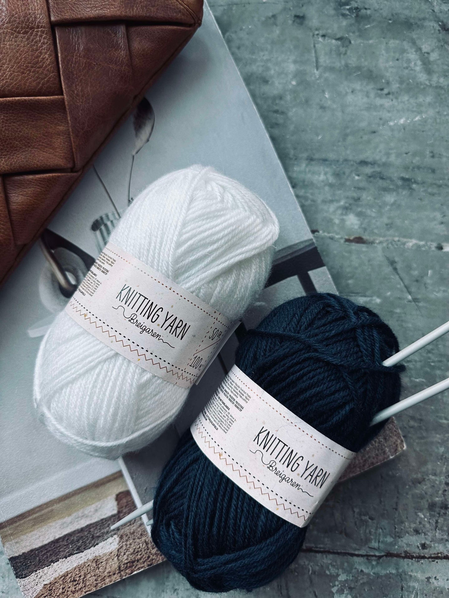 Polyestergarn 50 gram - Vit