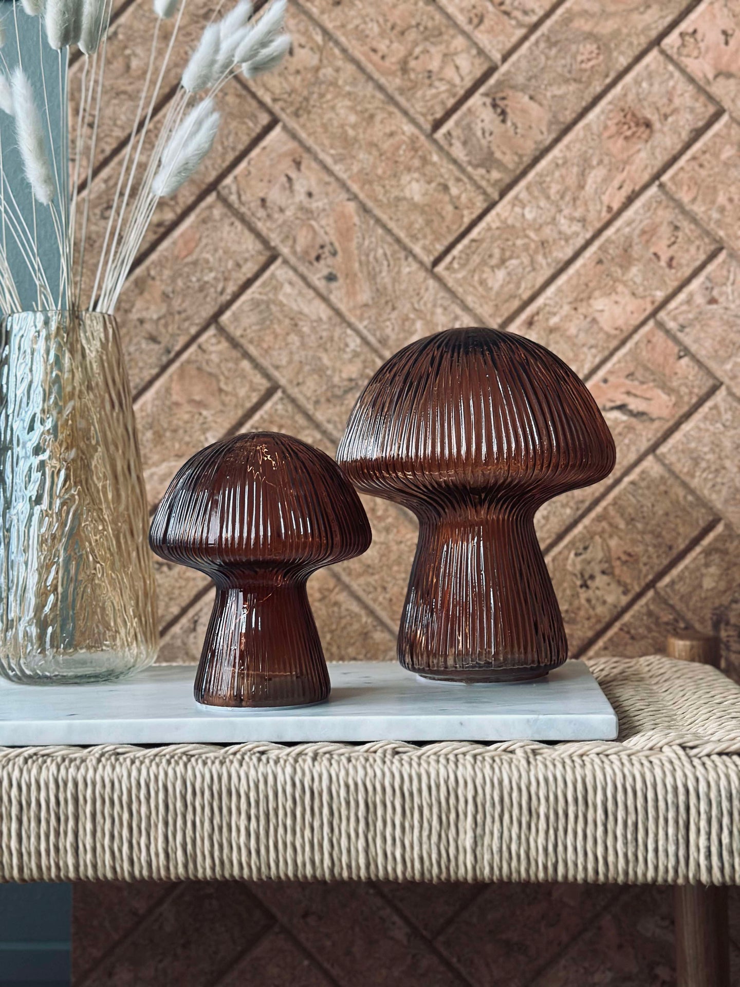 Mushroom med räfflor 15cm - Brown