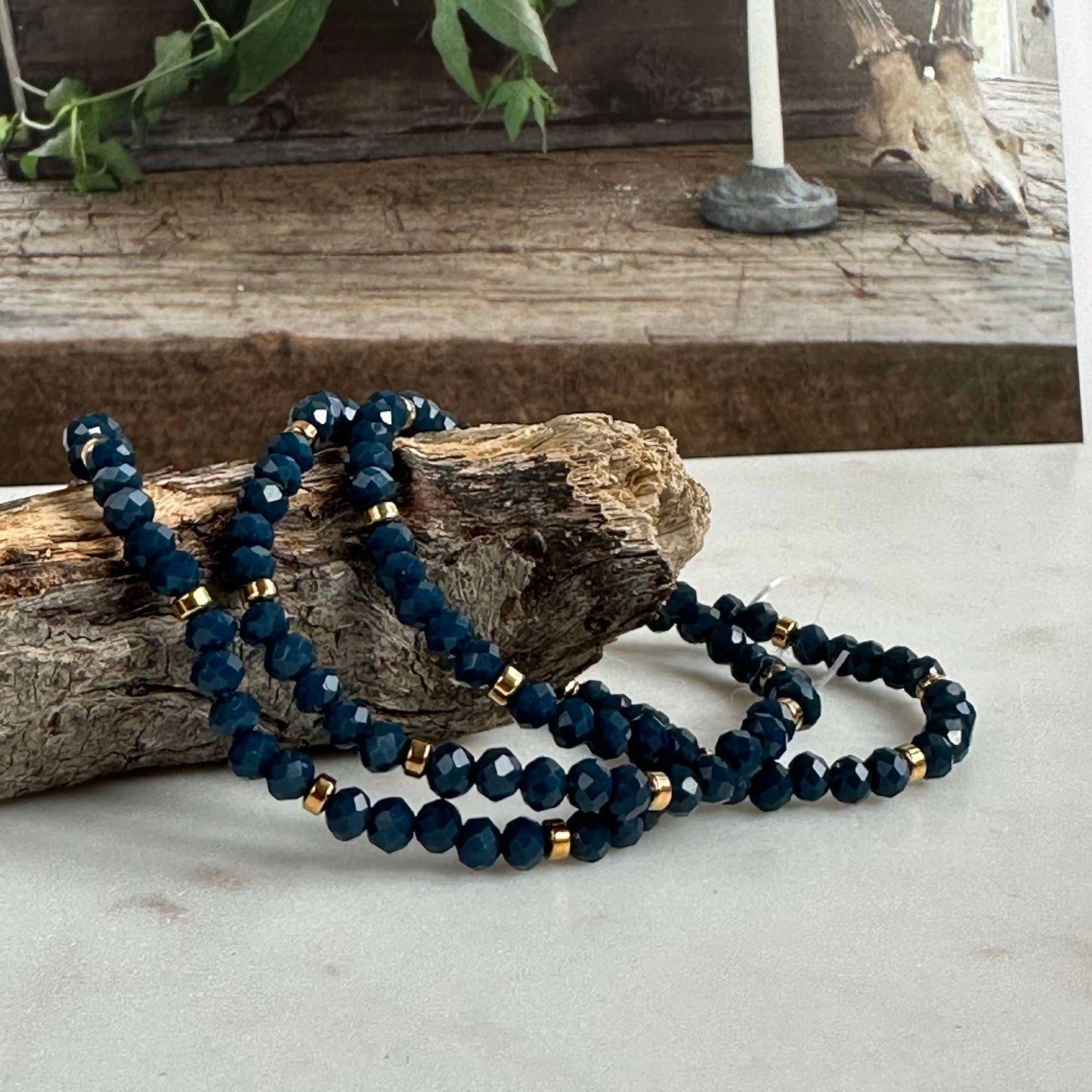 Armband Merle Havblå - Set med 3 st