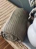 Plaid Stone-washed Våfflad Bomull - Mörk Beige