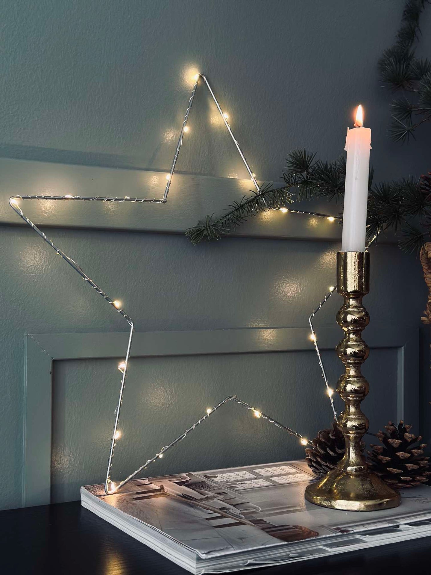 LED-stjärna Silver 45 cm - Godkänd för inomhus och utomhus