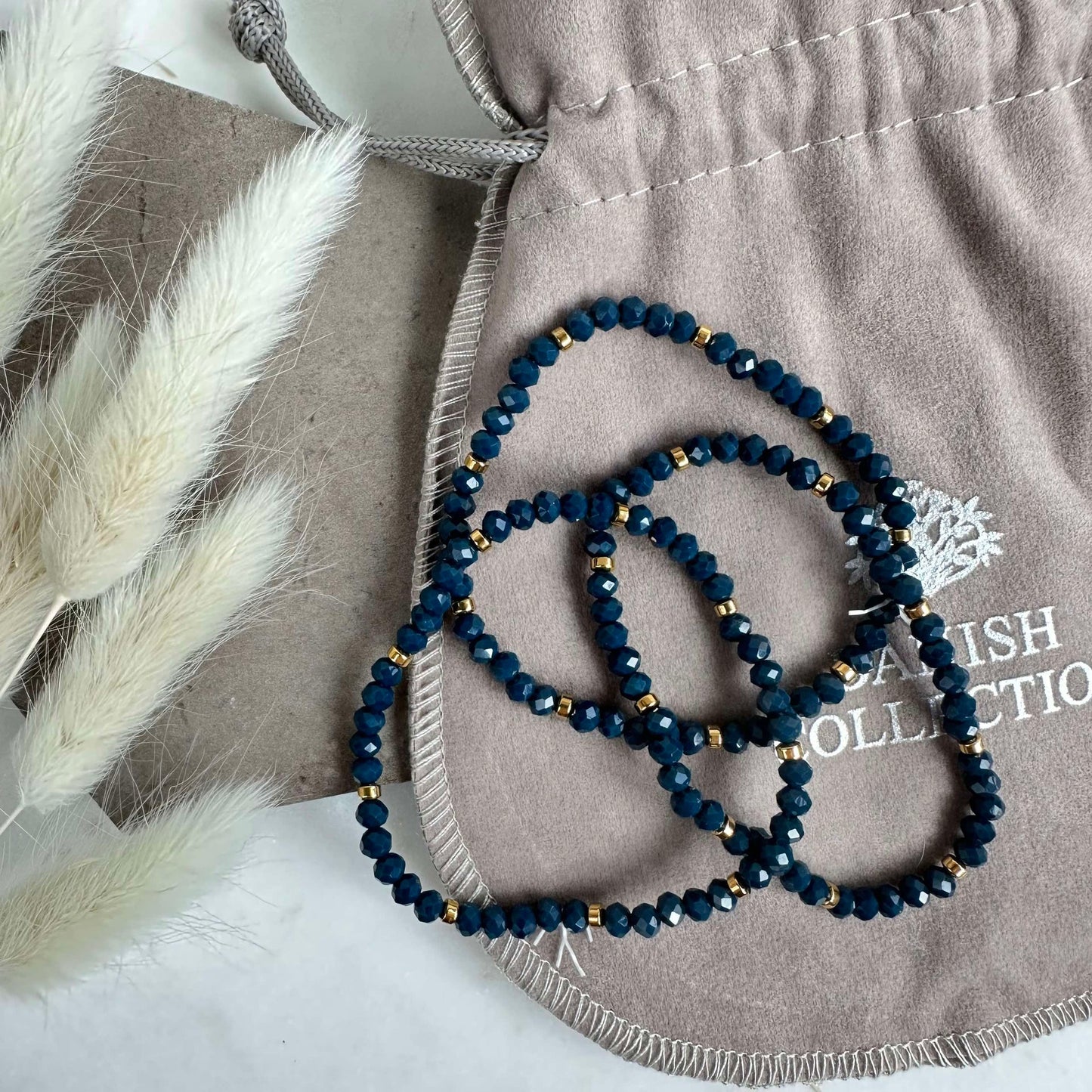 Armband Merle Havblå - Set med 3 st