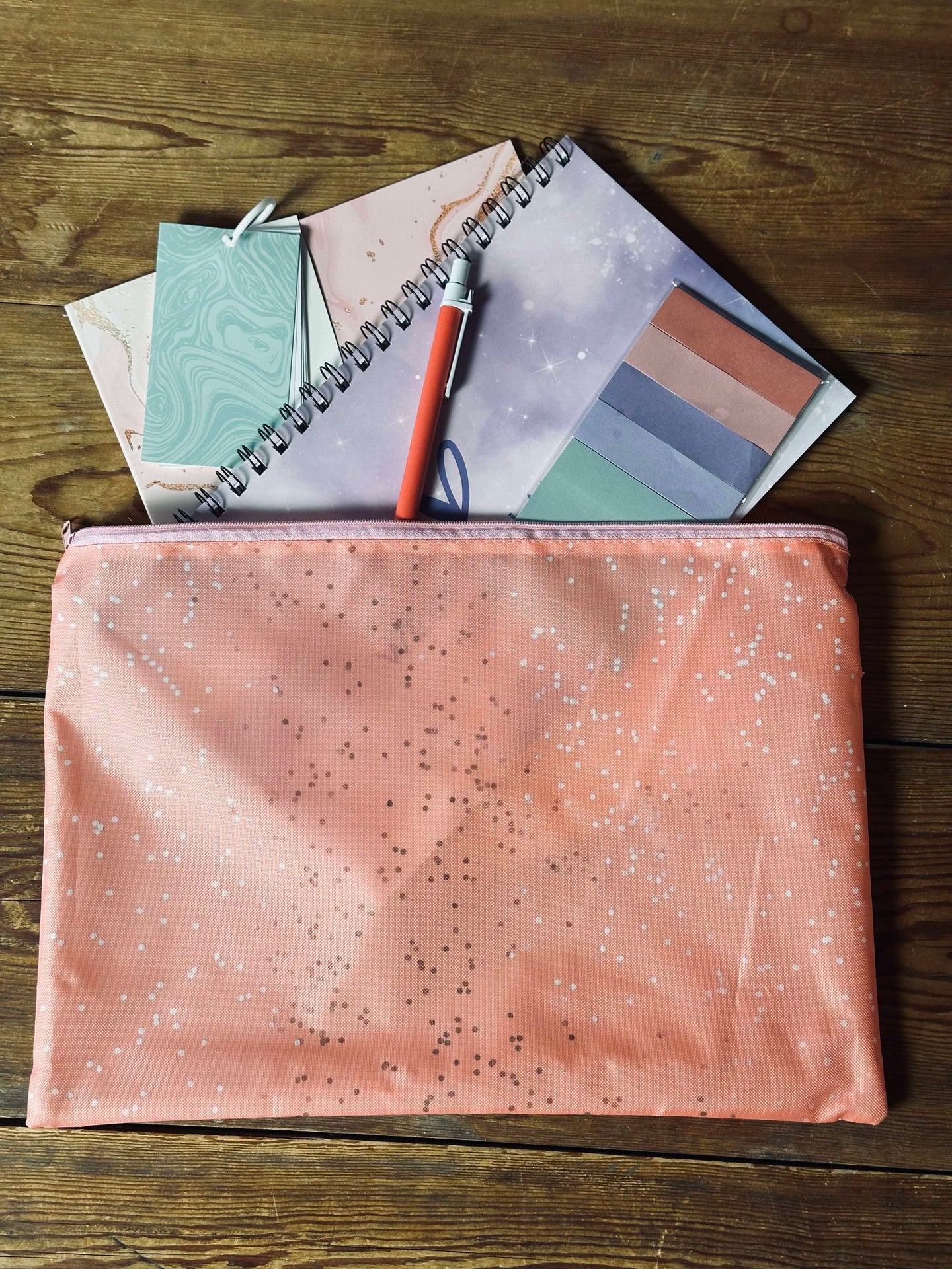 Set med anteckningsböcker och väska - Pastell